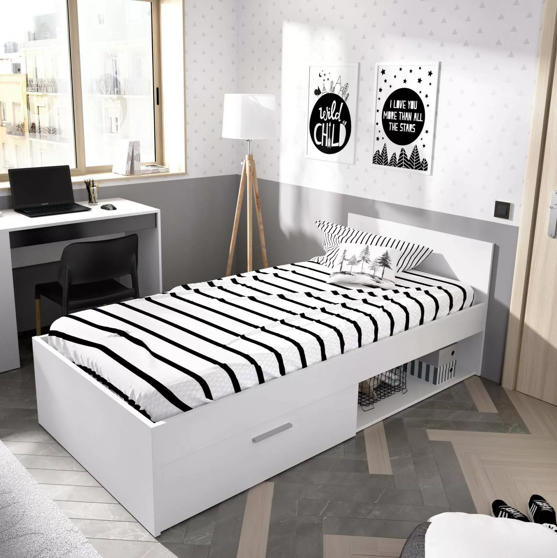 Dmora Letti Singoli<Letto per bambini Aromatic, 197x97h67 cm,