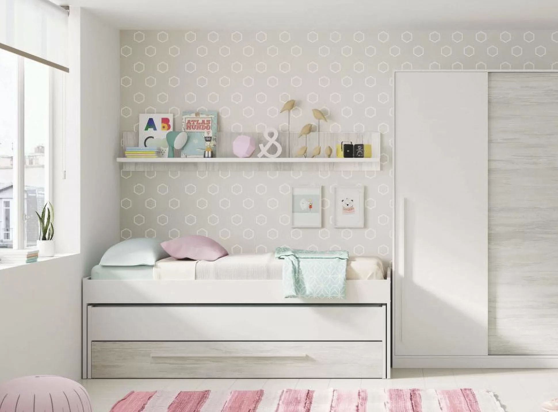 Dmora Letti Singoli<Letto per bambini Art, 199x96h65 cm,