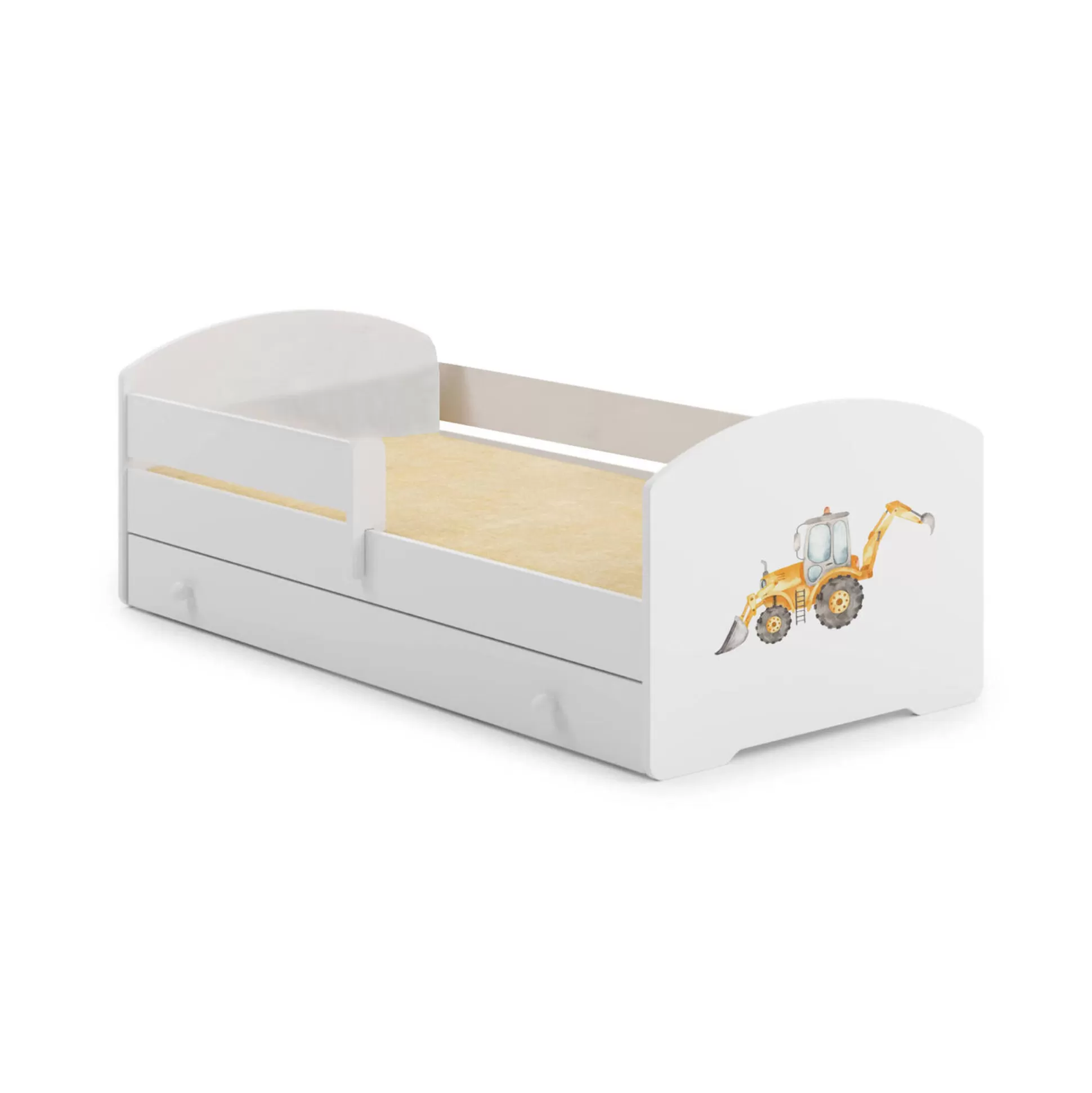 Dmora Letti Singoli<Letto per bambini Crising, 77x144 h56 cm, con Escavatore
