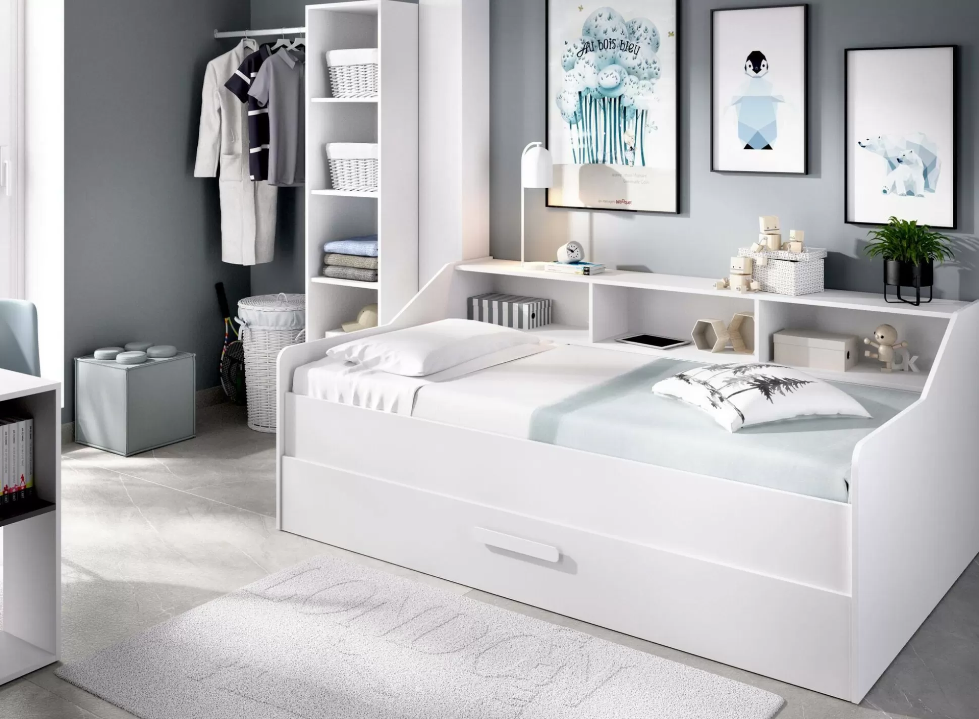 Dmora Letti Singoli<Letto per bambini Dabdee, 194x119h78 cm,