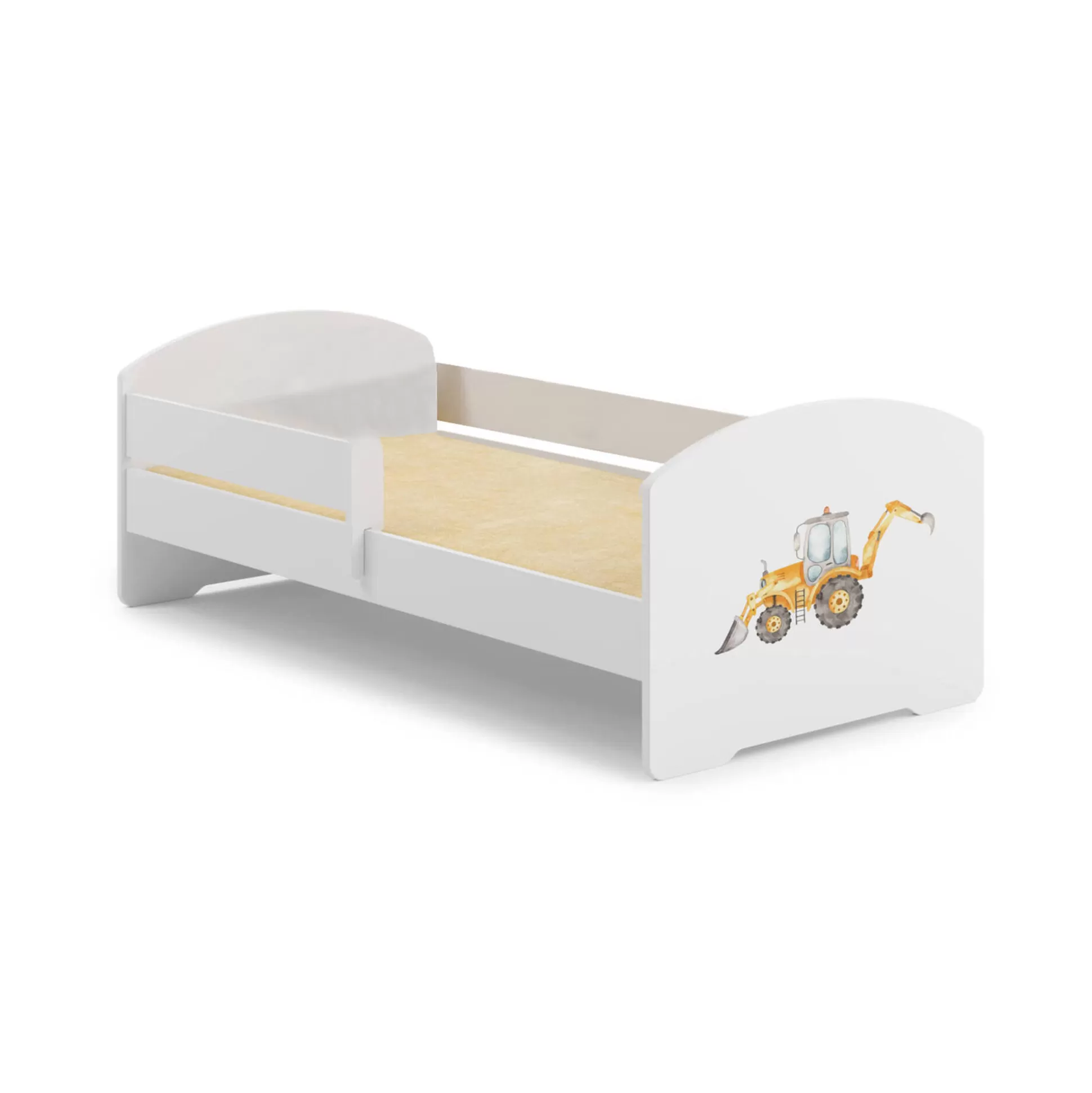Dmora Letti Singoli<Letto per bambini Dorian, 85x164 h63 cm, con Escavatore
