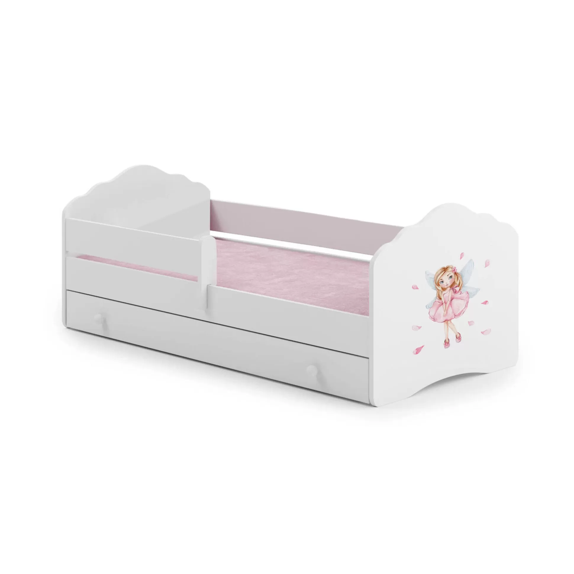 Dmora Letti Singoli<Letto per bambini Hagibis, 78x144 h65 cm, con Fatina