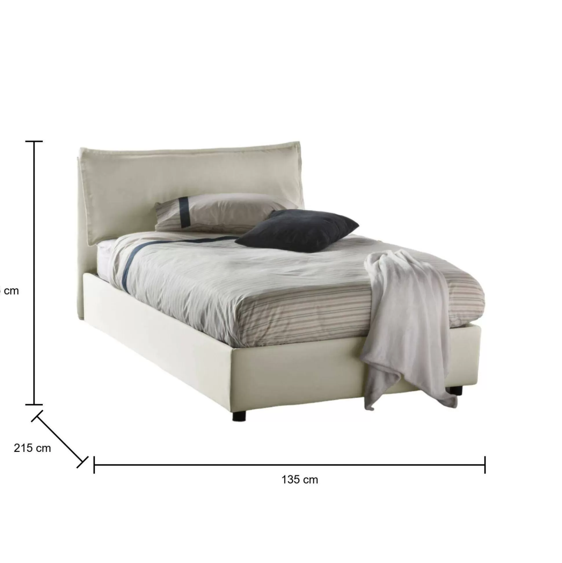 Dmora Letti Piazza E Mezza<Letto piazza e mezza Abbygale, con materasso Cm 120x200 incluso,