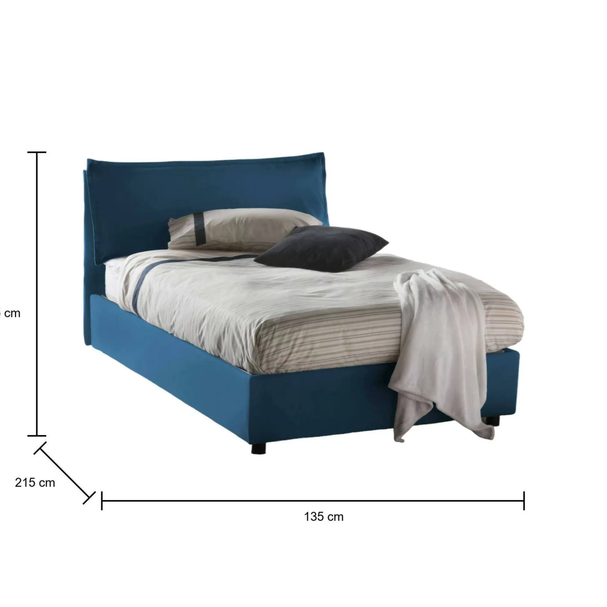 Dmora Letti Piazza E Mezza<Letto piazza e mezza Abbygale, con materasso Cm 120x200 incluso,