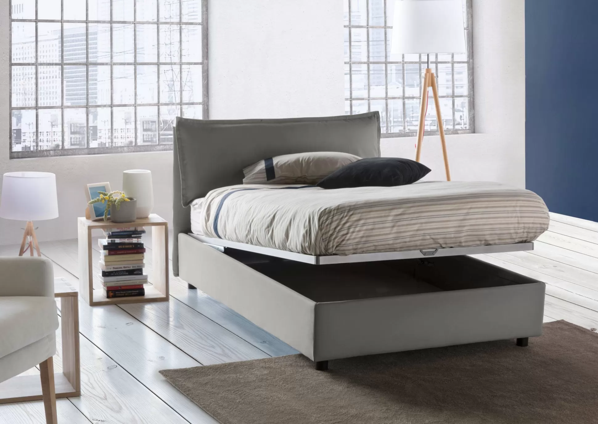Dmora Letti Piazza E Mezza<Letto piazza e mezza Abbygale, con materasso Cm 120x200 incluso,