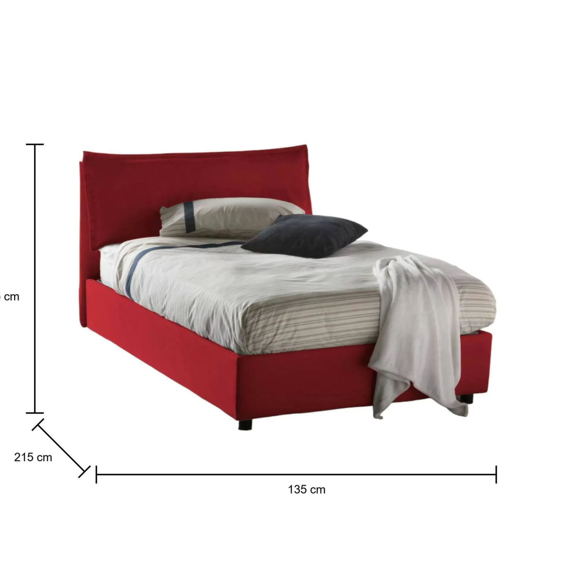 Dmora Letti Piazza E Mezza<Letto piazza e mezza Abbygale, con materasso Cm 120x200 incluso,