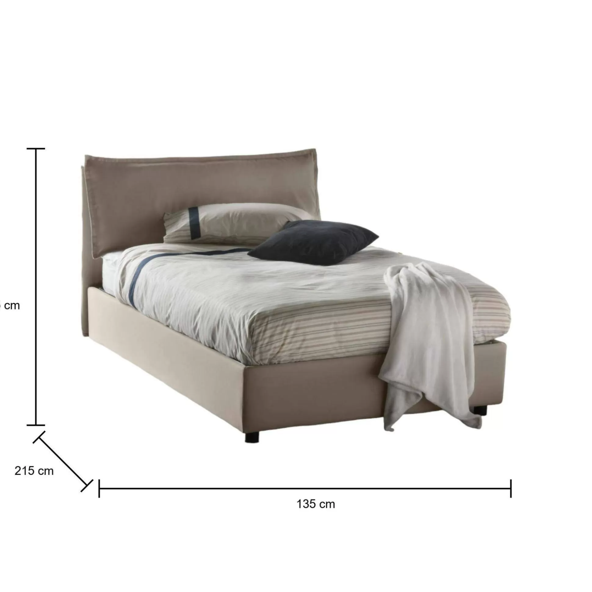Dmora Letti Piazza E Mezza<Letto piazza e mezza Abbygale, con materasso Cm 120x200 incluso,