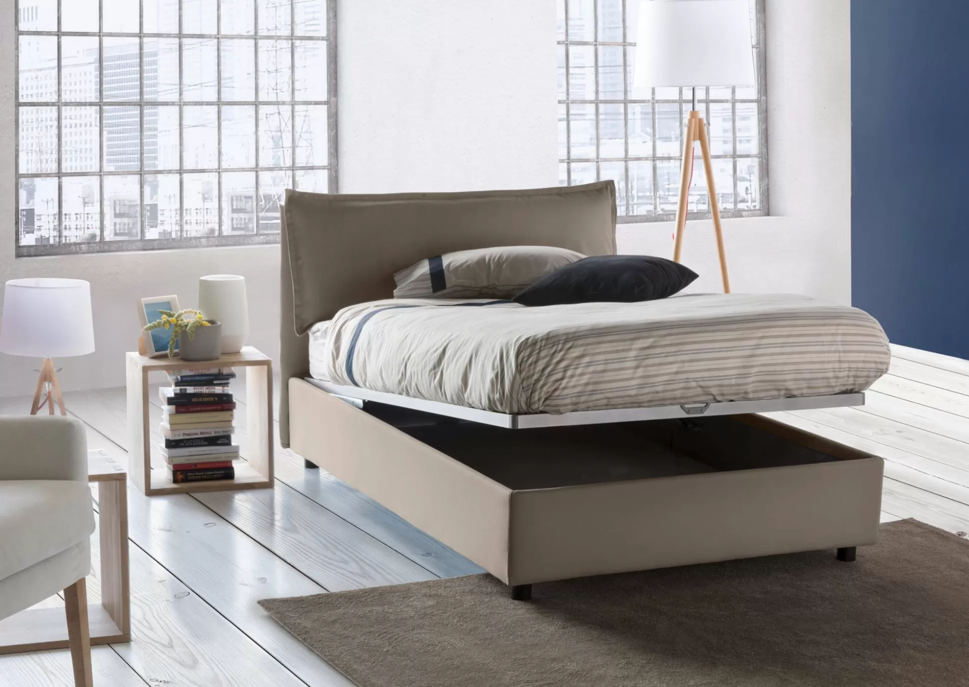 Dmora Letti Piazza E Mezza<Letto piazza e mezza Abbygale, con materasso Cm 120x200 incluso,