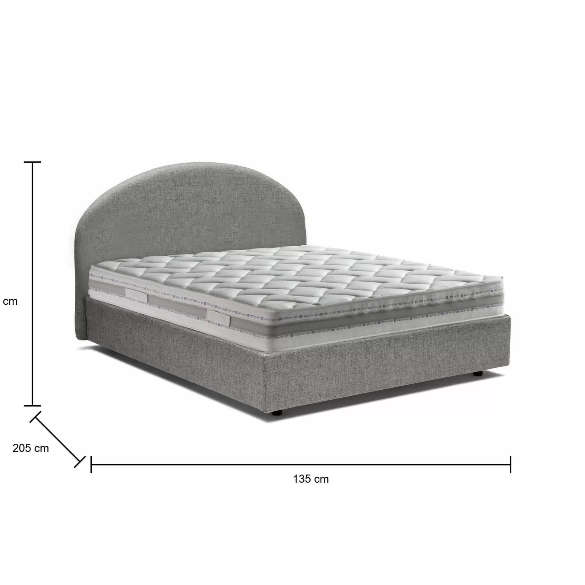 Dmora Letti Piazza E Mezza<Letto piazza e mezza Acy, con materasso Cm 120x190 incluso,