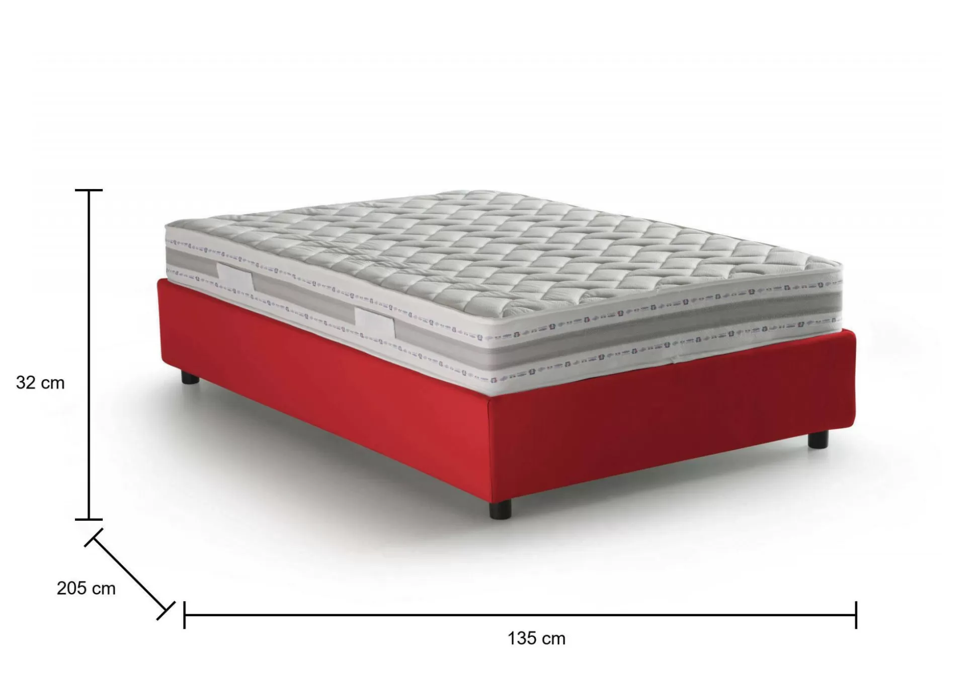 Dmora Letti Piazza E Mezza<Letto piazza e mezza Aftis, con materasso Cm 120x190 incluso,