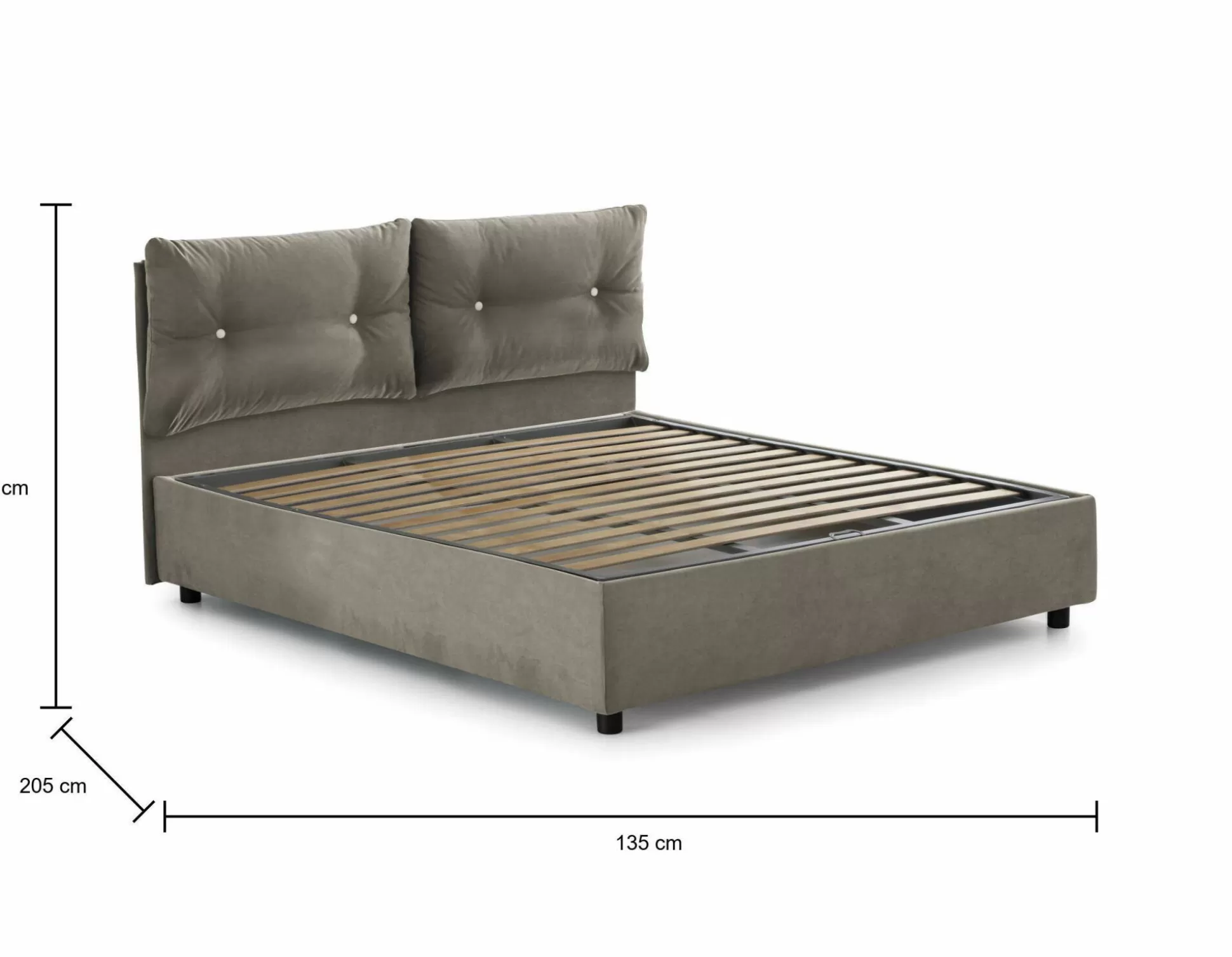 Dmora Letti Piazza E Mezza<Letto piazza e mezza Agamennone, adatto per materasso Cm 120x190,