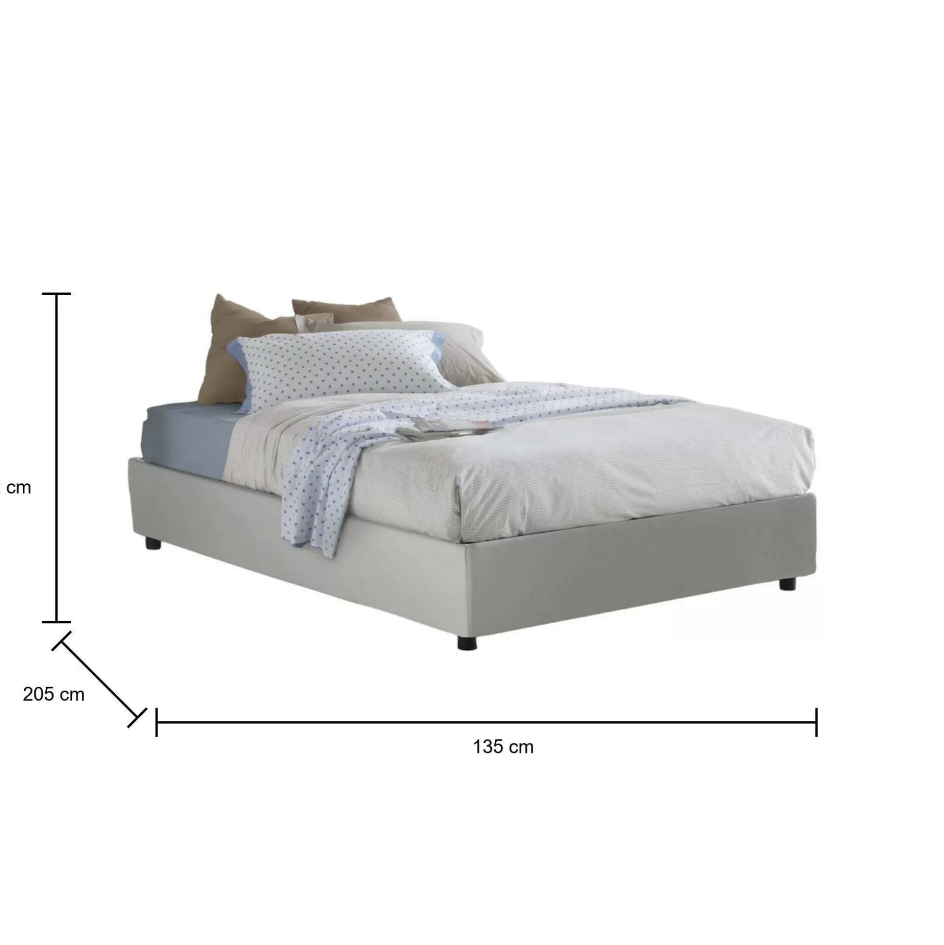 Dmora Letti Piazza E Mezza<Letto piazza e mezza Alan, adatto per materasso Cm 120x190,