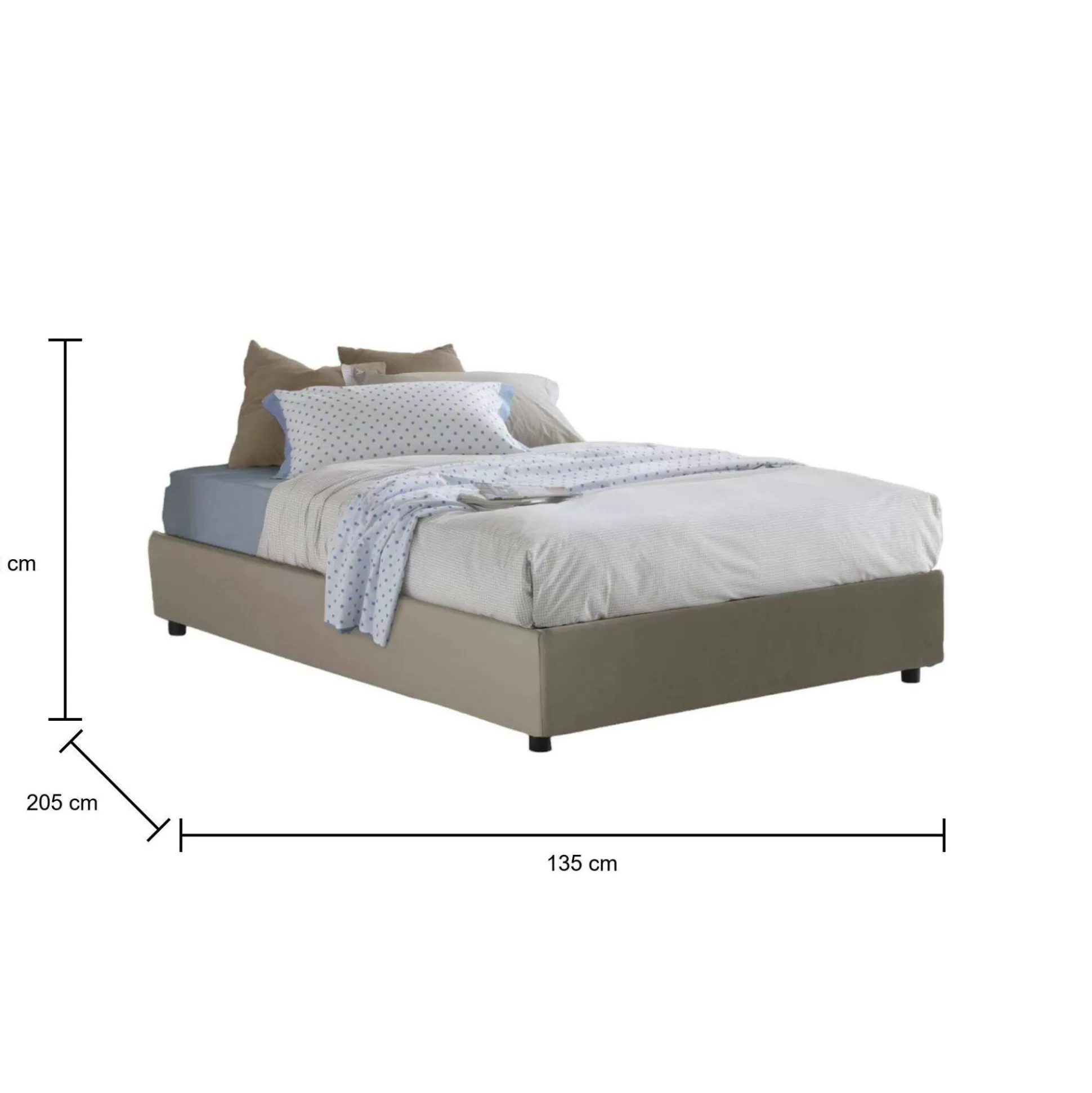 Dmora Letti Piazza E Mezza<Letto piazza e mezza Alan, adatto per materasso Cm 120x190,