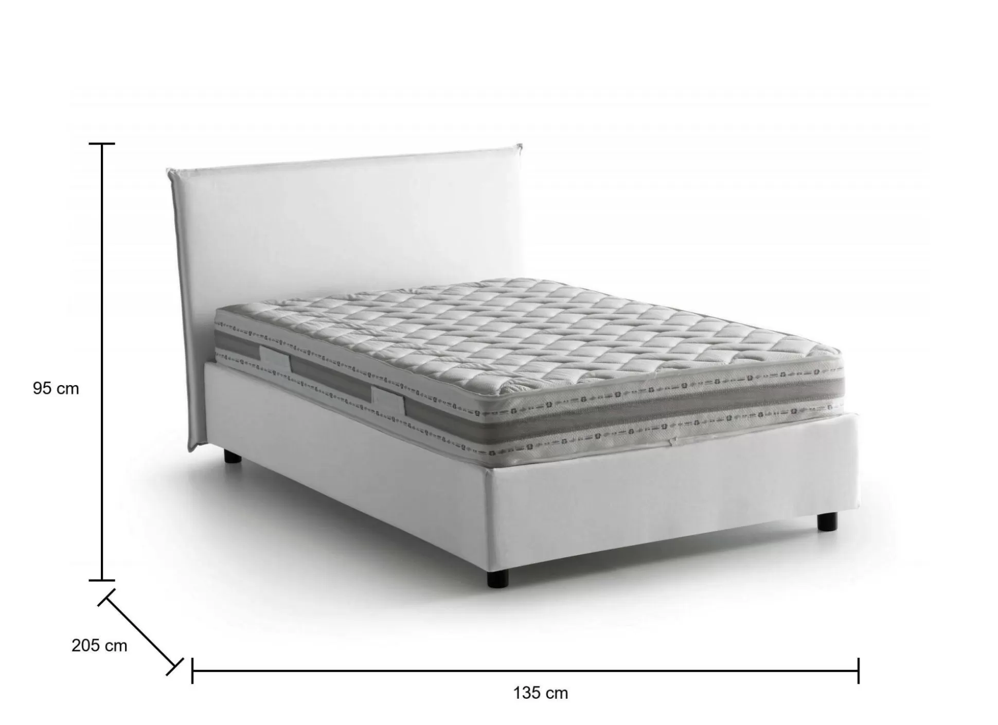 Dmora Letti Piazza E Mezza<Letto piazza e mezza Alush, con materasso Cm 120x190 incluso,