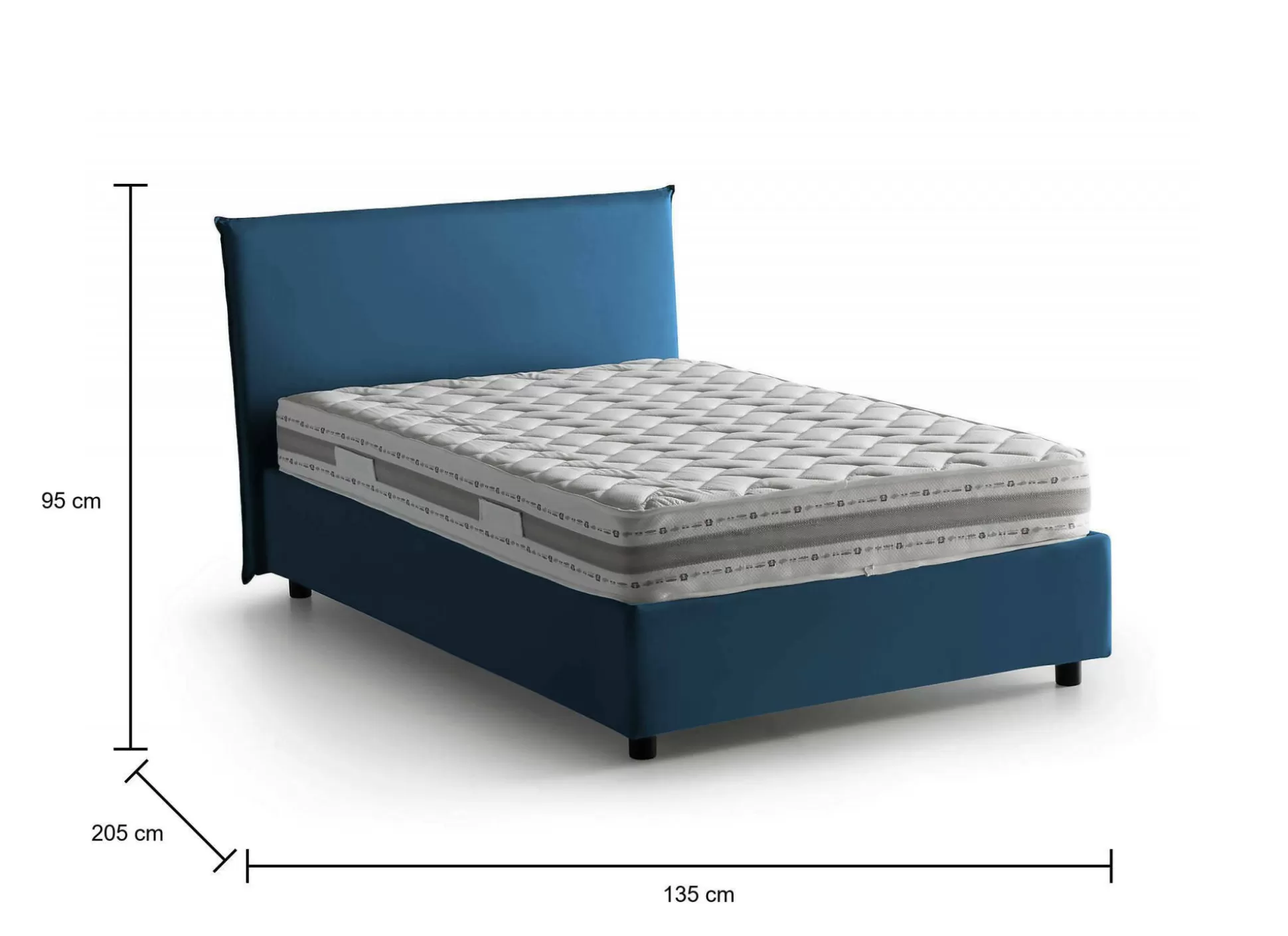Dmora Letti Piazza E Mezza<Letto piazza e mezza Alush, con materasso Cm 120x190 incluso,