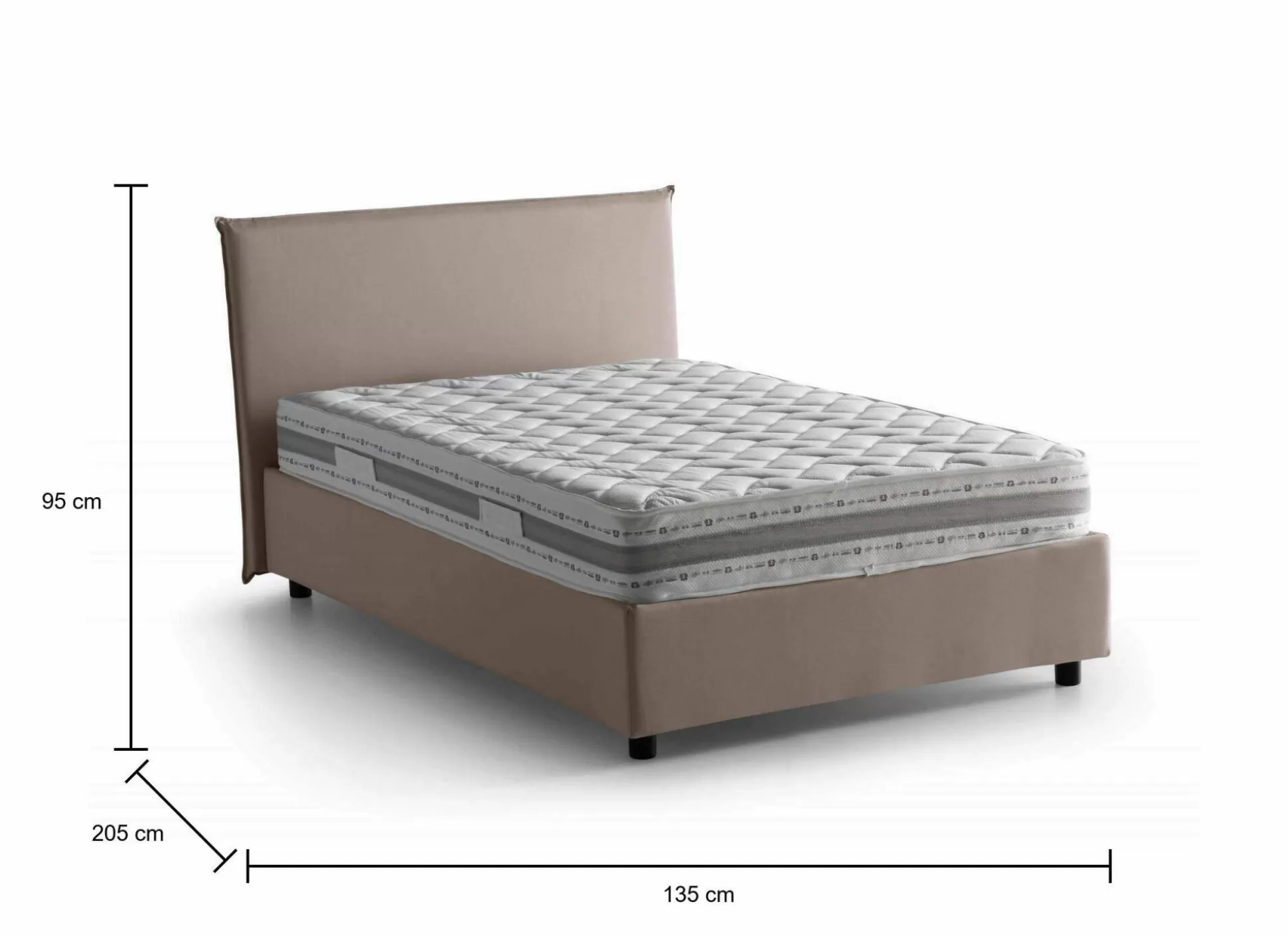 Dmora Letti Piazza E Mezza<Letto piazza e mezza Alush, con materasso Cm 120x190 incluso,