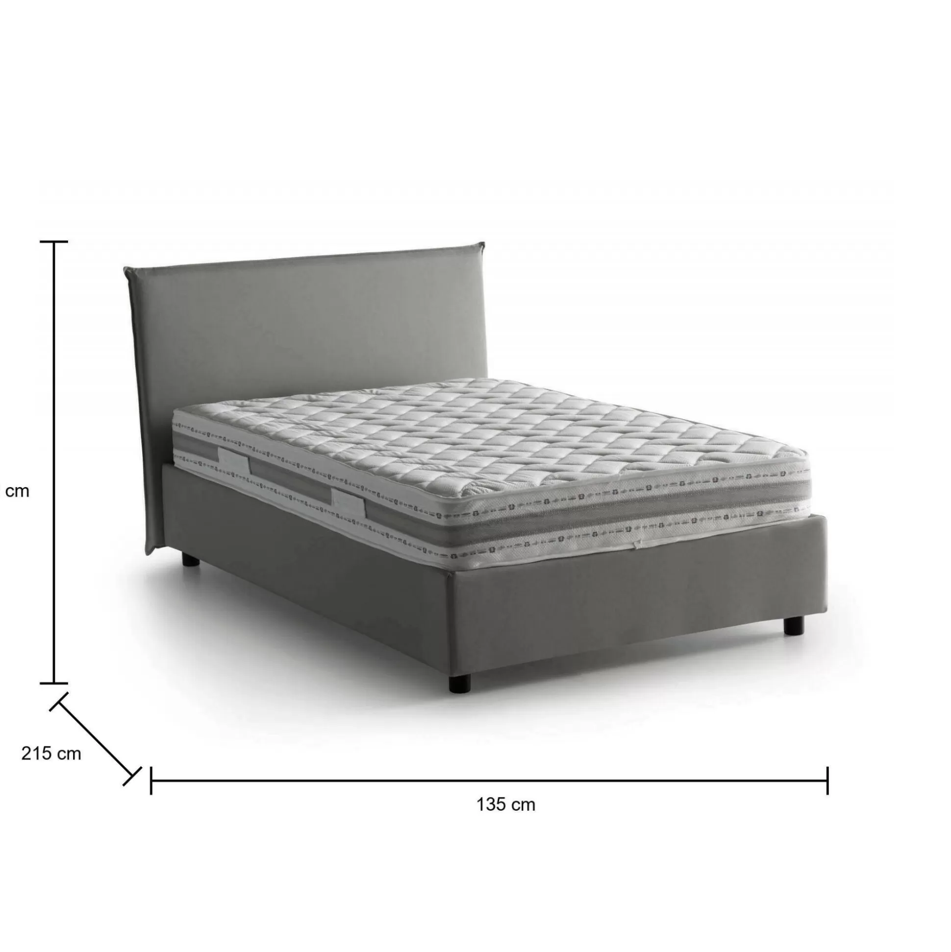 Dmora Letti Piazza E Mezza<Letto piazza e mezza Alvino, con materasso Cm 120x200 incluso,
