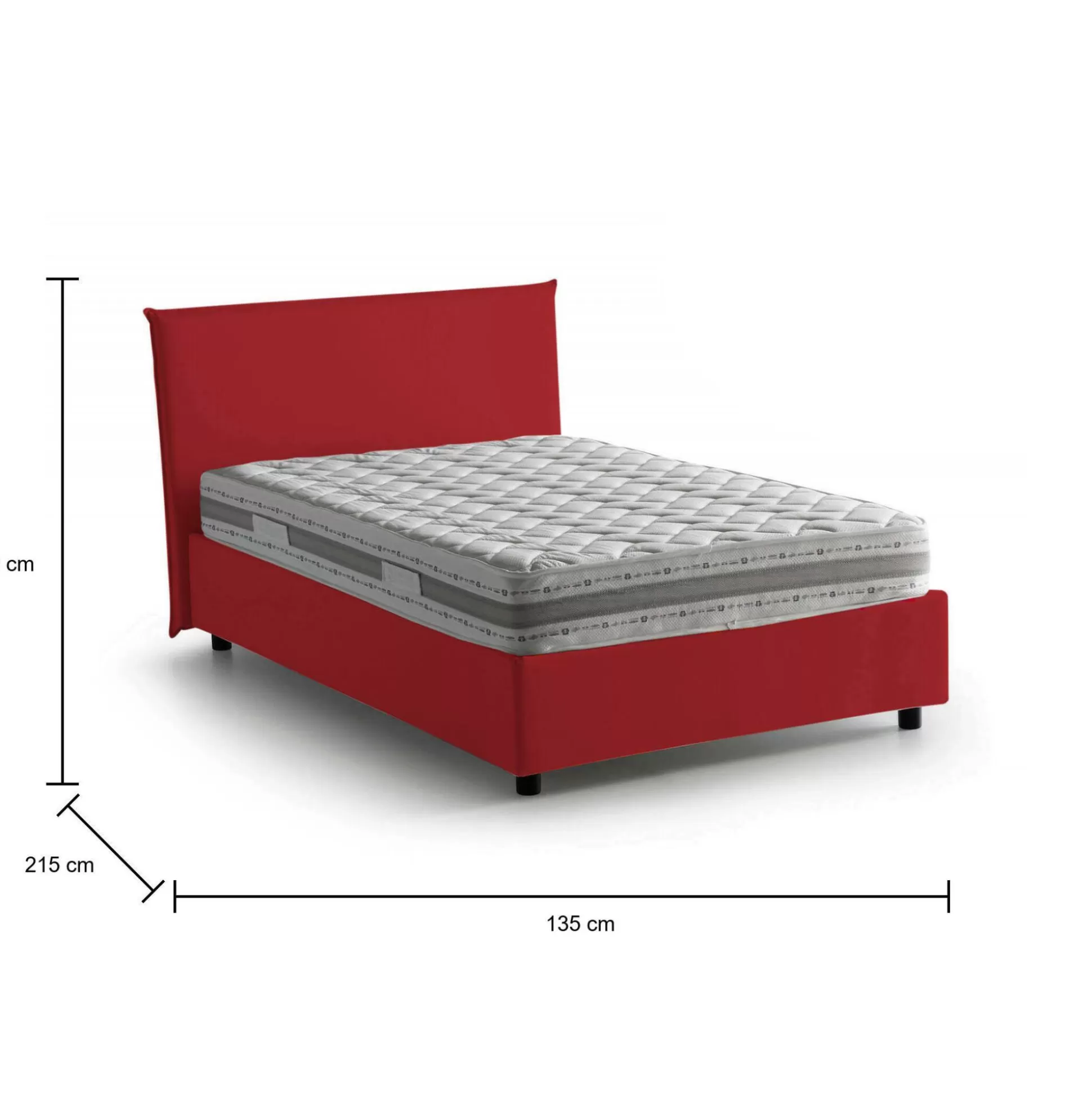 Dmora Letti Piazza E Mezza<Letto piazza e mezza Alvino, con materasso Cm 120x200 incluso,