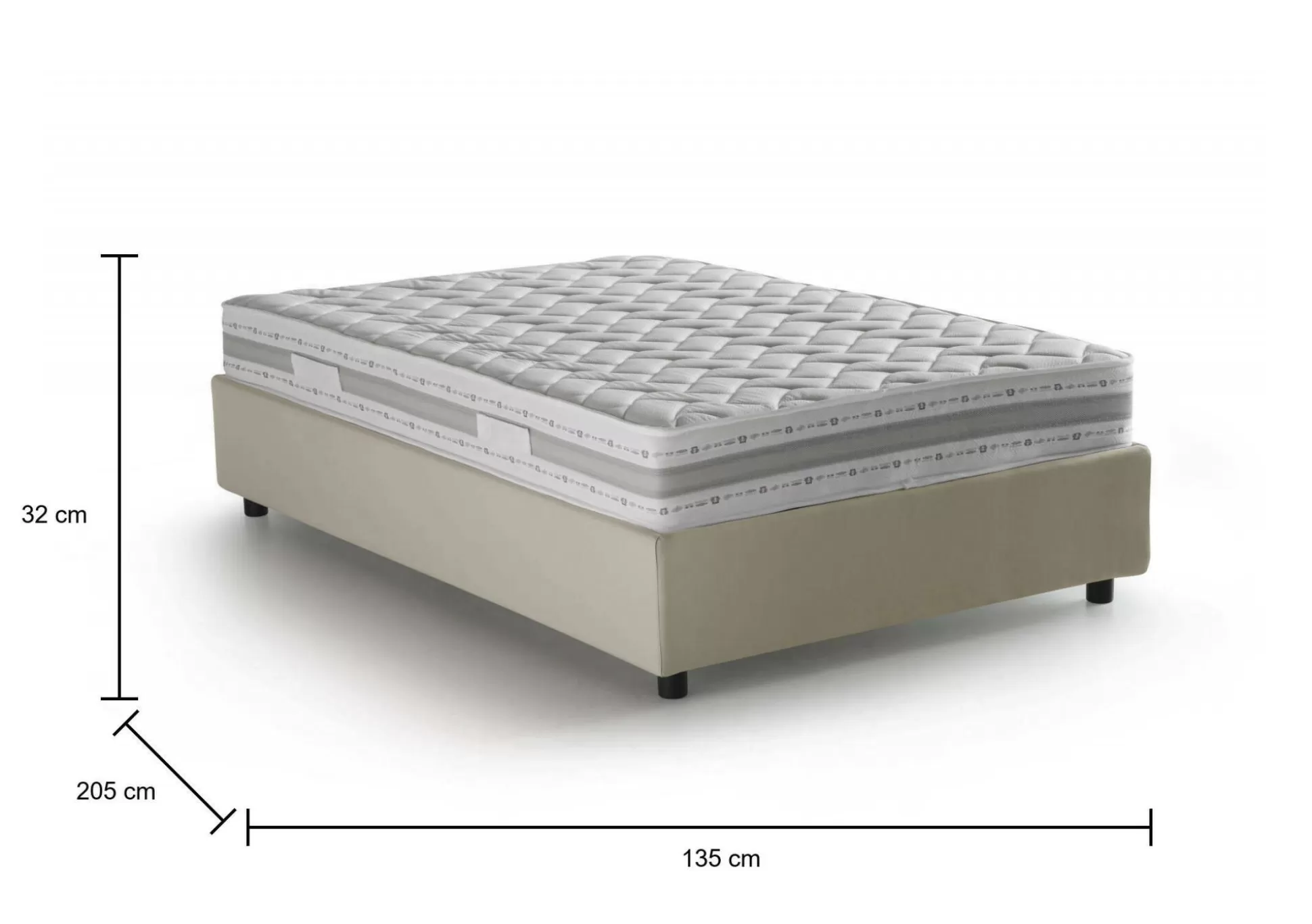 Dmora Letti Piazza E Mezza<Letto piazza e mezza Alvise, con materasso Cm 120x190 incluso,
