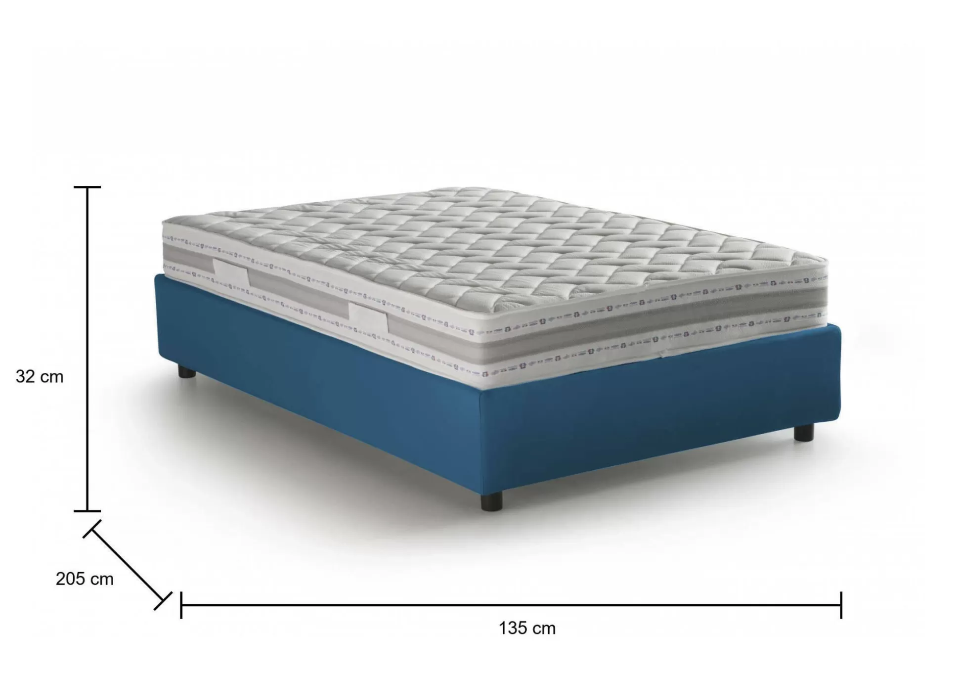 Dmora Letti Piazza E Mezza<Letto piazza e mezza Alvise, con materasso Cm 120x190 incluso,
