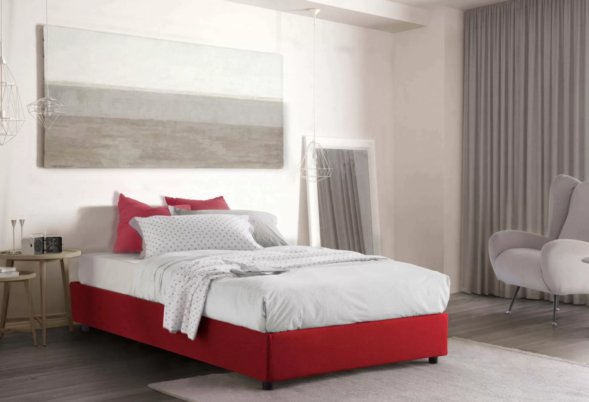 Dmora Letti Piazza E Mezza<Letto piazza e mezza Alvise, con materasso Cm 120x190 incluso,