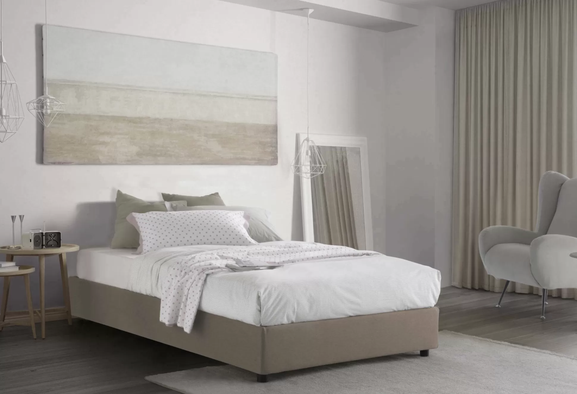 Dmora Letti Piazza E Mezza<Letto piazza e mezza Alvise, con materasso Cm 120x190 incluso,