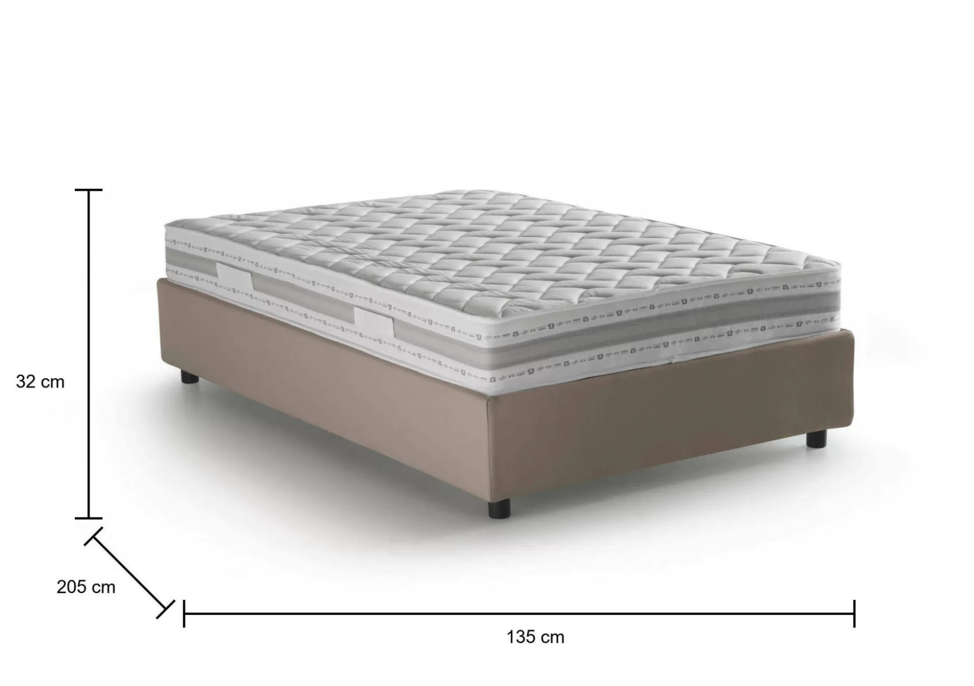 Dmora Letti Piazza E Mezza<Letto piazza e mezza Alvise, con materasso Cm 120x190 incluso,