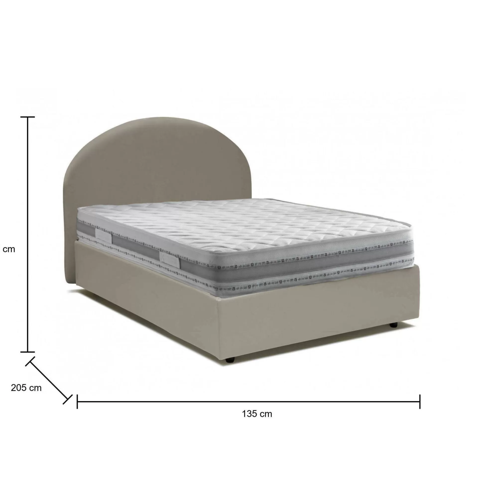 Dmora Letti Piazza E Mezza<Letto piazza e mezza Ambher, con materasso Cm 120x190 incluso,