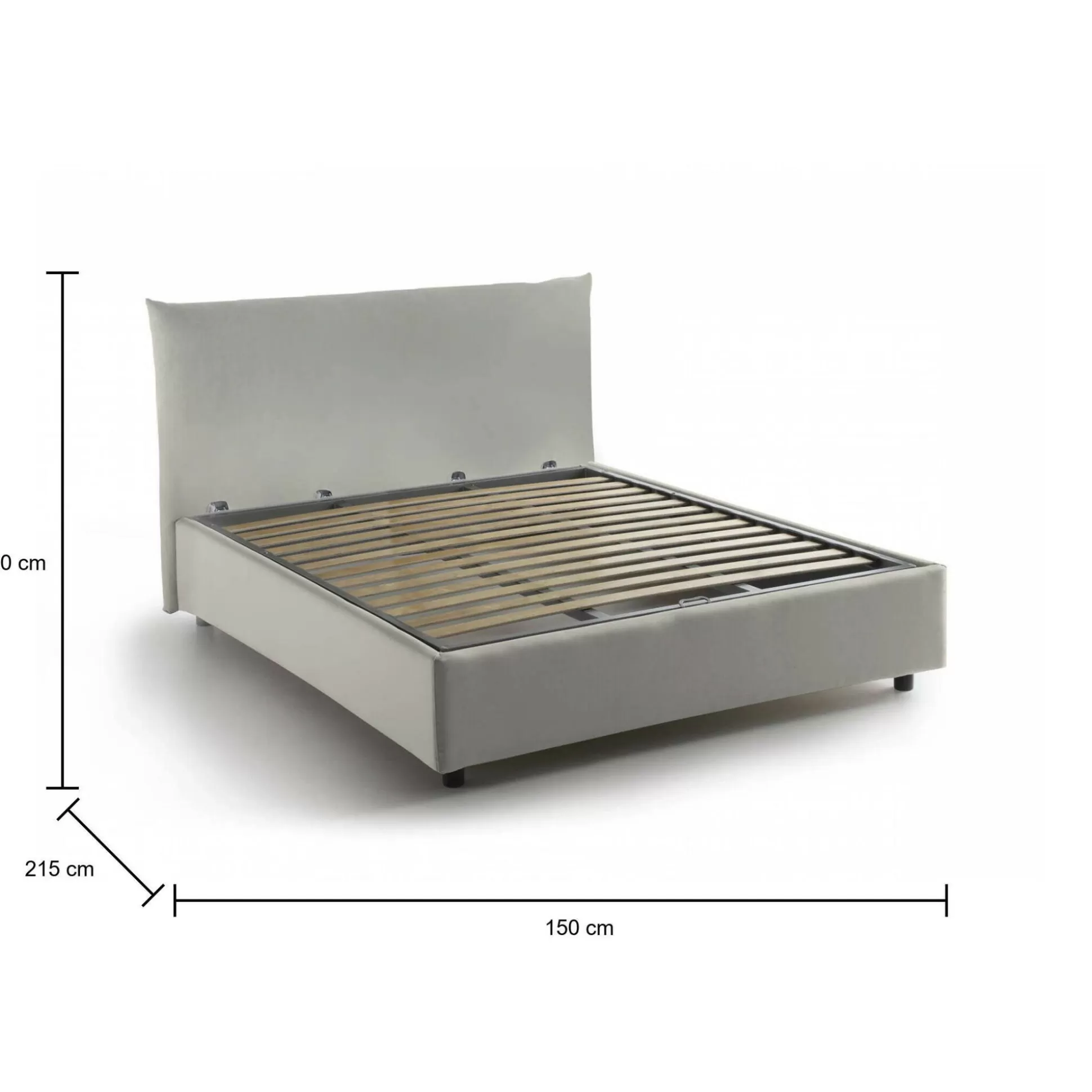 Dmora Letti Piazza E Mezza<Letto piazza e mezza Amorino, adatto per materasso Cm 120x190,