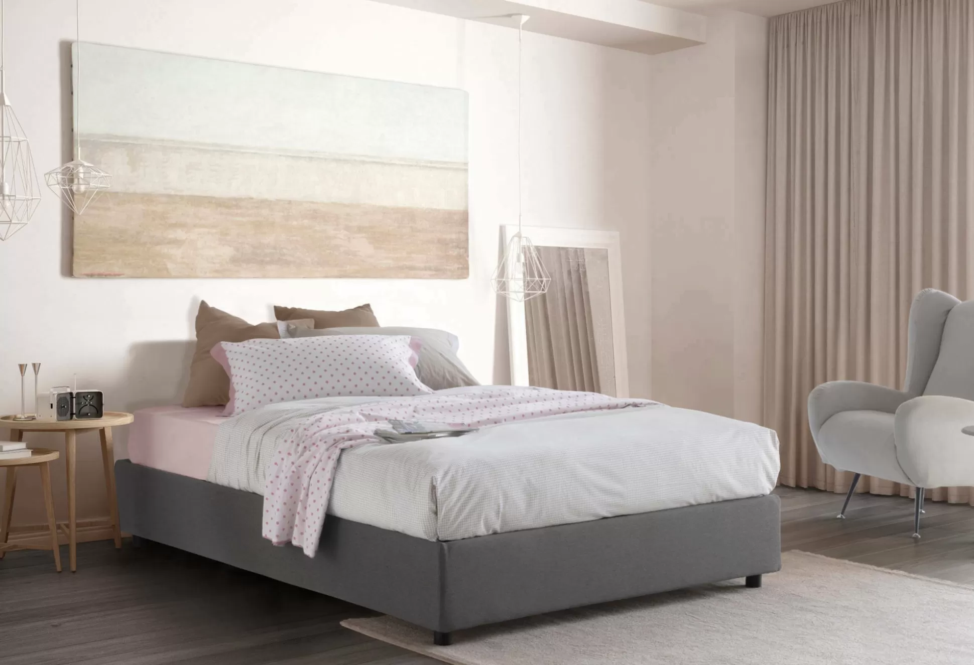 Dmora Letti Piazza E Mezza<Letto piazza e mezza Andla, adatto per materasso Cm 120x200,