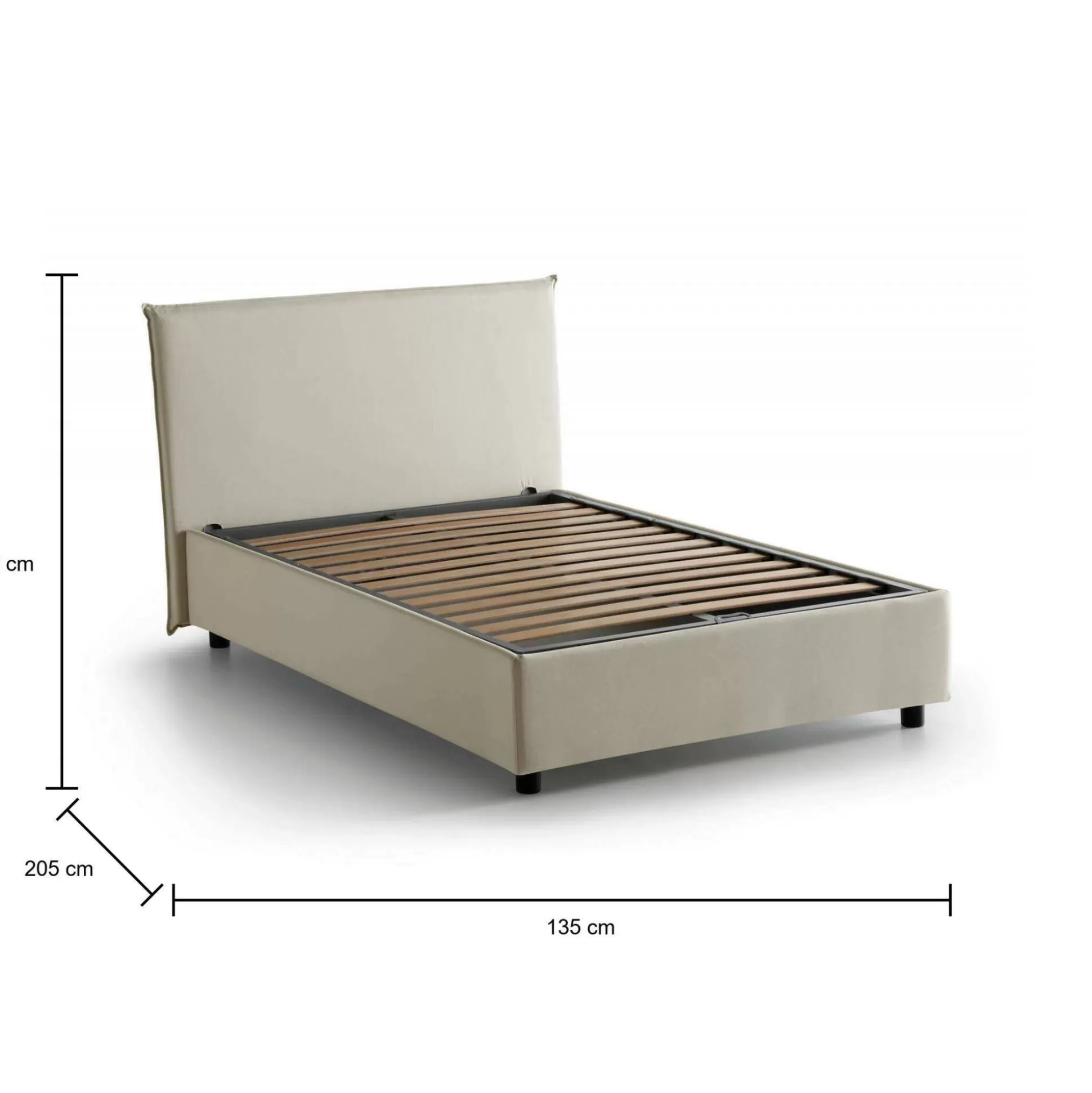 Dmora Letti Piazza E Mezza<Letto piazza e mezza Anyta, adatto per materasso Cm 120x190,