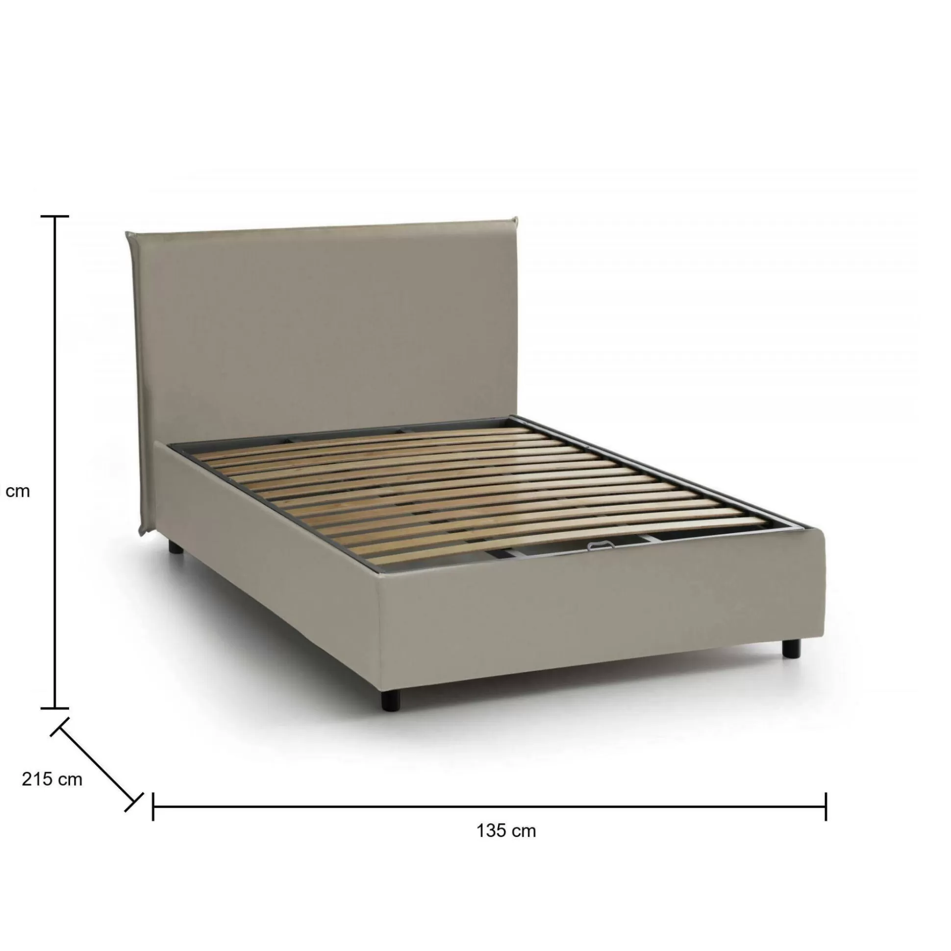 Dmora Letti Piazza E Mezza<Letto piazza e mezza April, adatto per materasso Cm 120x200,