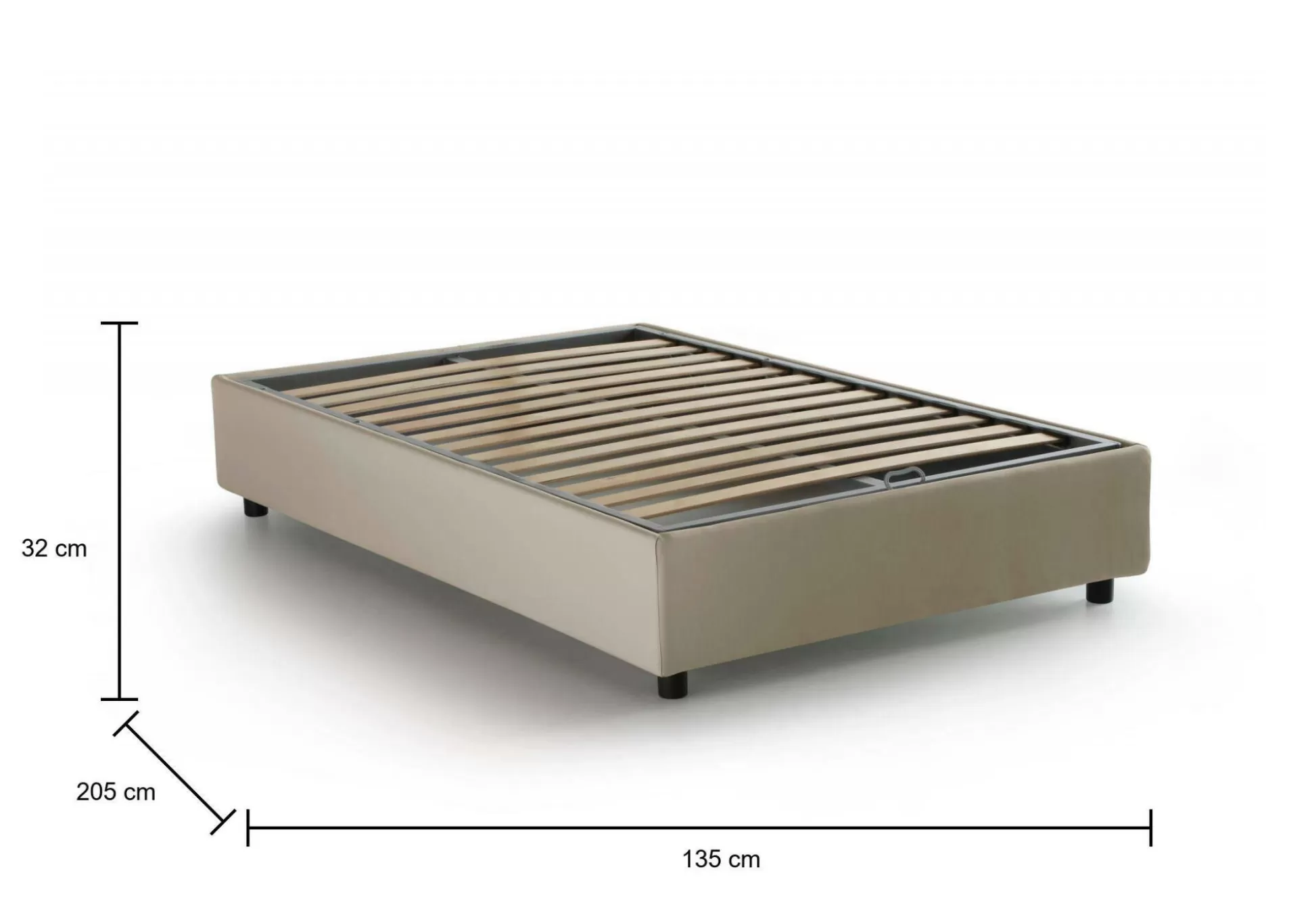 Dmora Letti Piazza E Mezza<Letto piazza e mezza Ariba, adatto per materasso Cm 120x190,