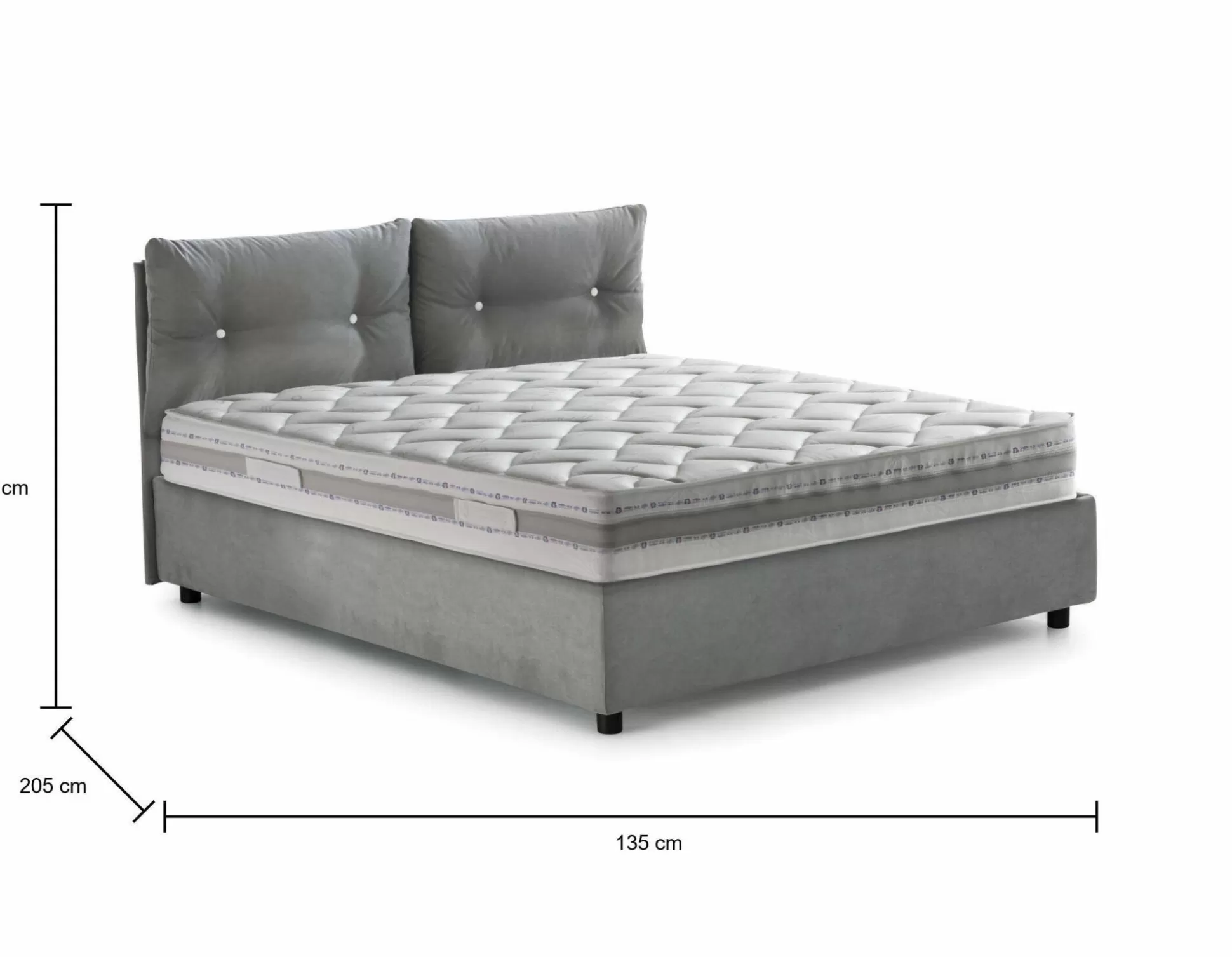 Dmora Letti Piazza E Mezza<Letto piazza e mezza Arieta, con materasso Cm 120x190 incluso,