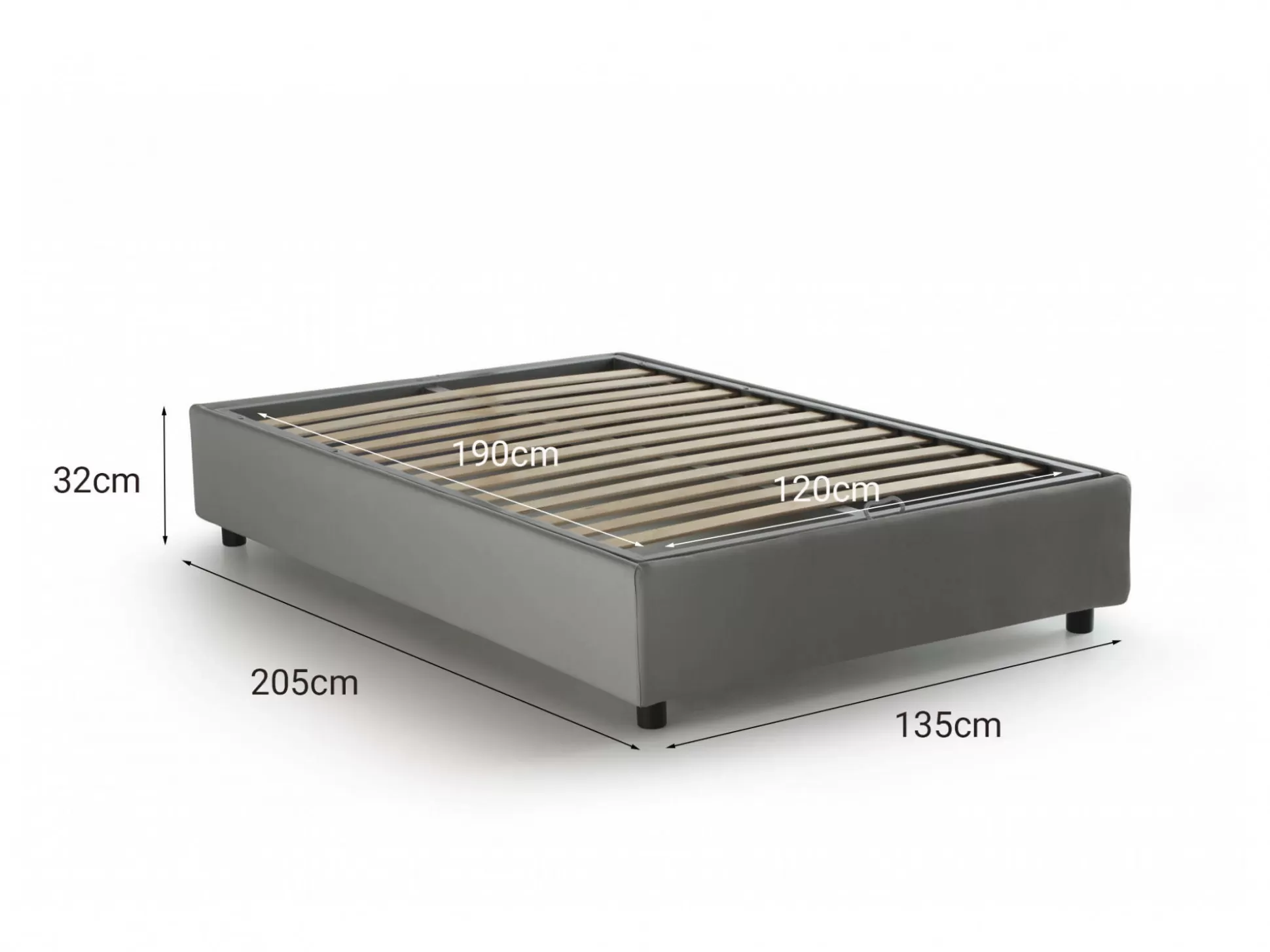 Dmora Letti Piazza E Mezza<Letto piazza e mezza Asid, adatto per materasso Cm 120x190,
