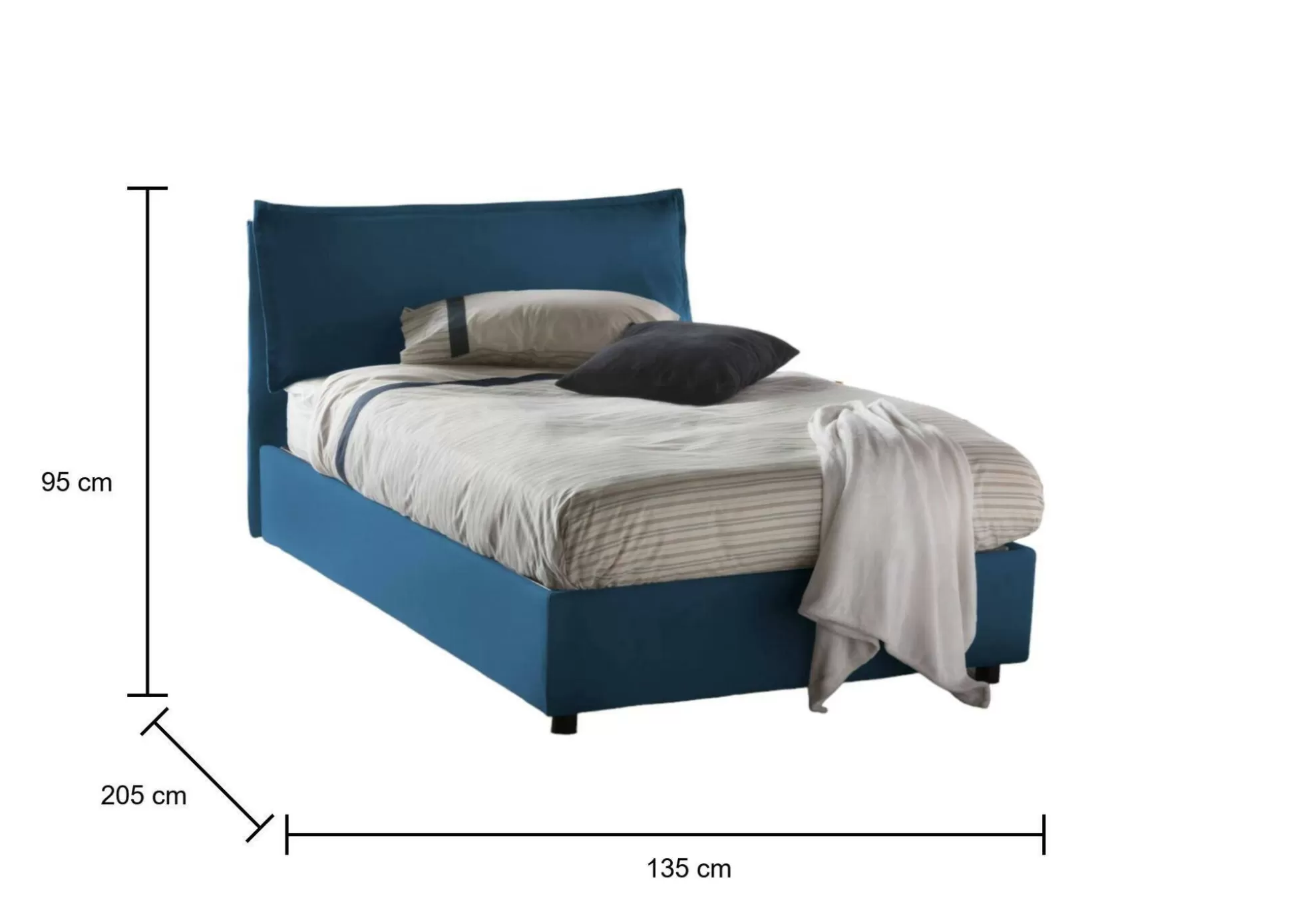 Dmora Letti Piazza E Mezza<Letto piazza e mezza Asso, adatto per materasso Cm 120x190,