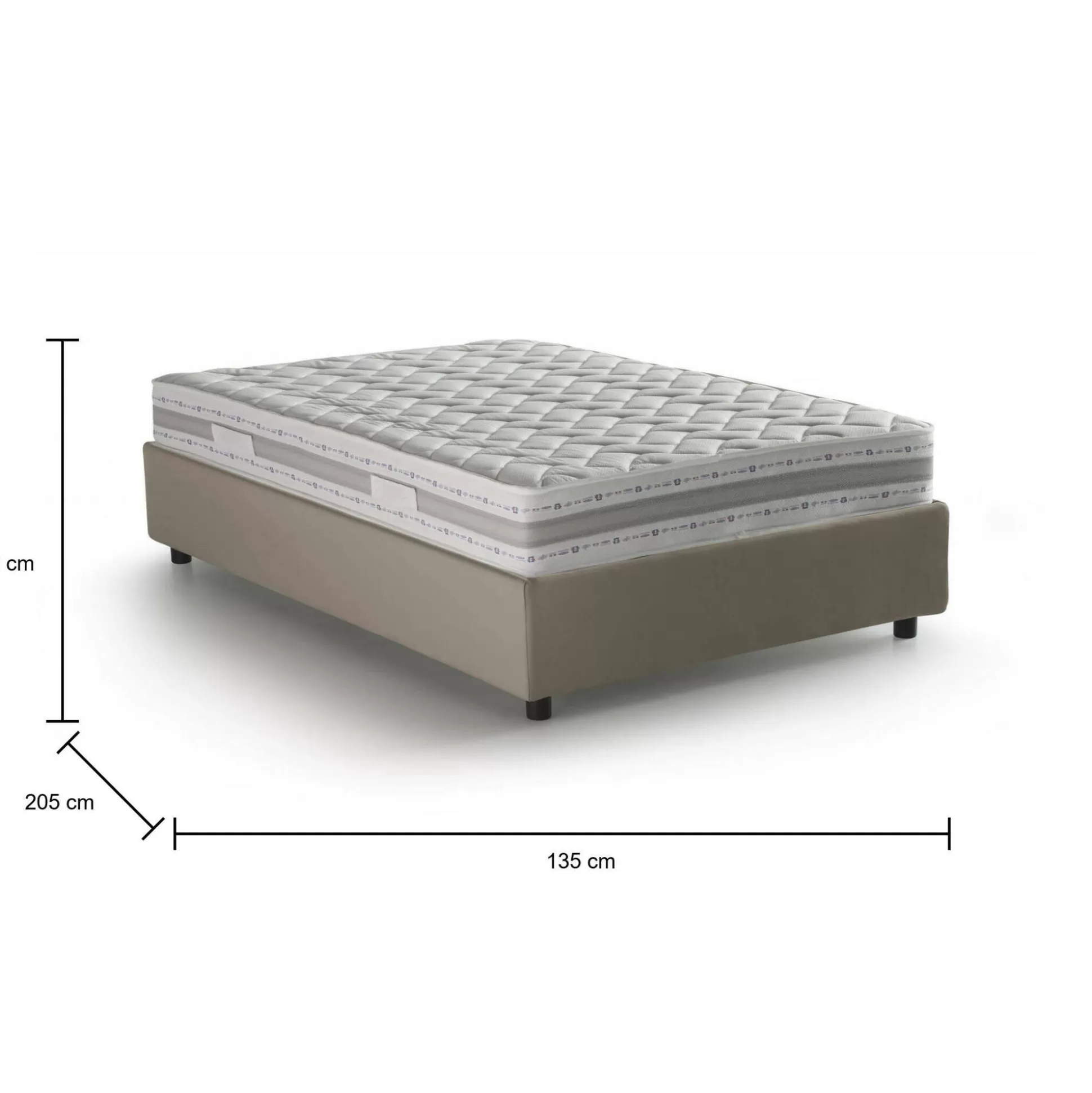 Dmora Letti Piazza E Mezza<Letto piazza e mezza Atar, con materasso Cm 120x190 incluso,