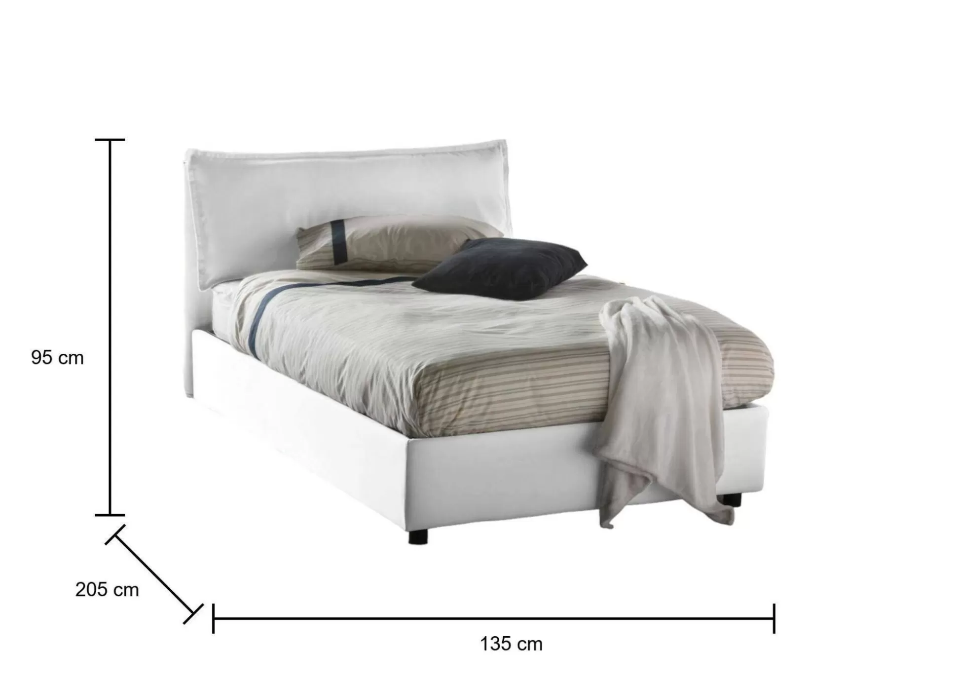 Dmora Letti Piazza E Mezza<Letto piazza e mezza Attinia, con materasso Cm 120x190 incluso,