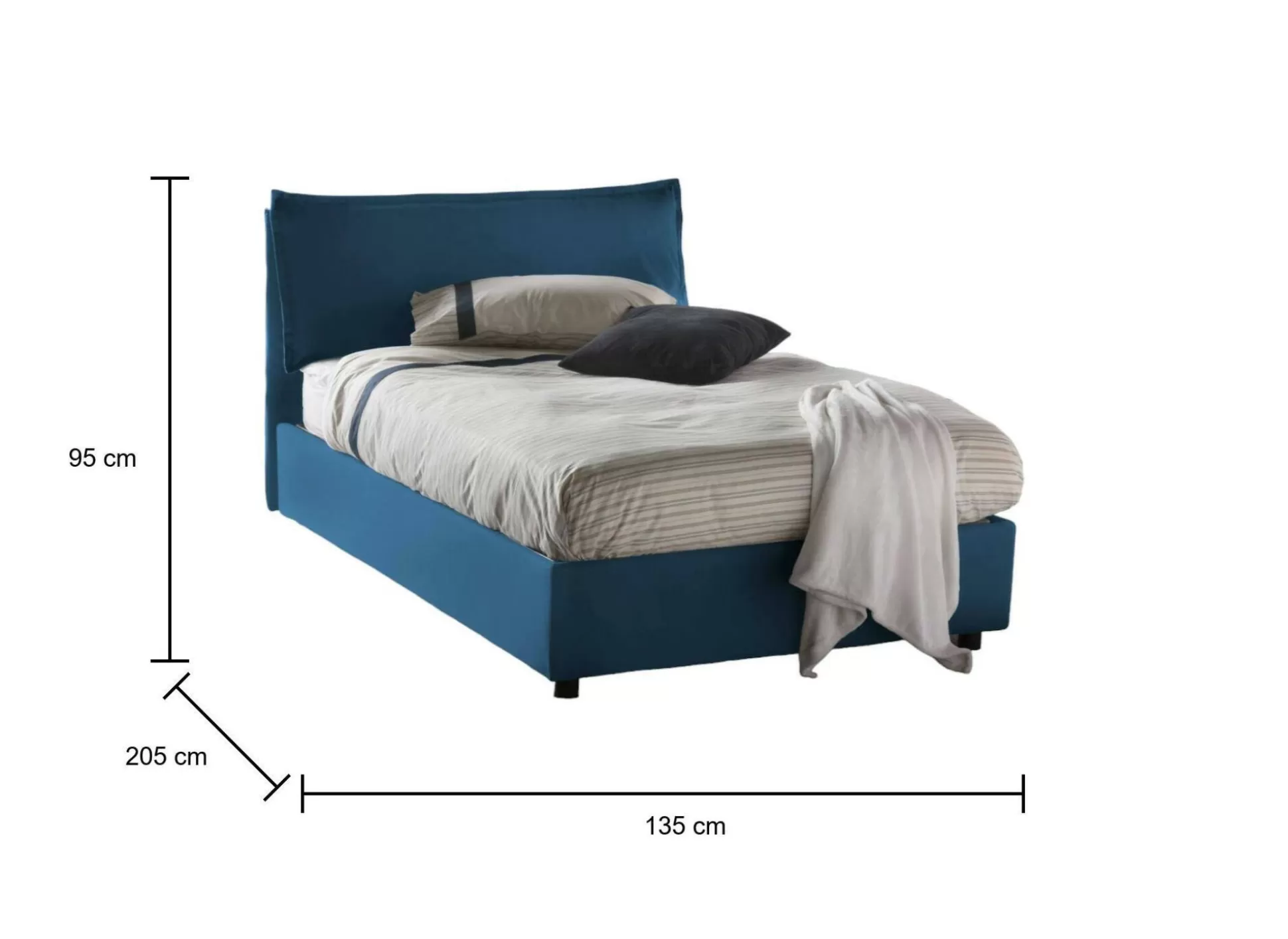 Dmora Letti Piazza E Mezza<Letto piazza e mezza Attinia, con materasso Cm 120x190 incluso,