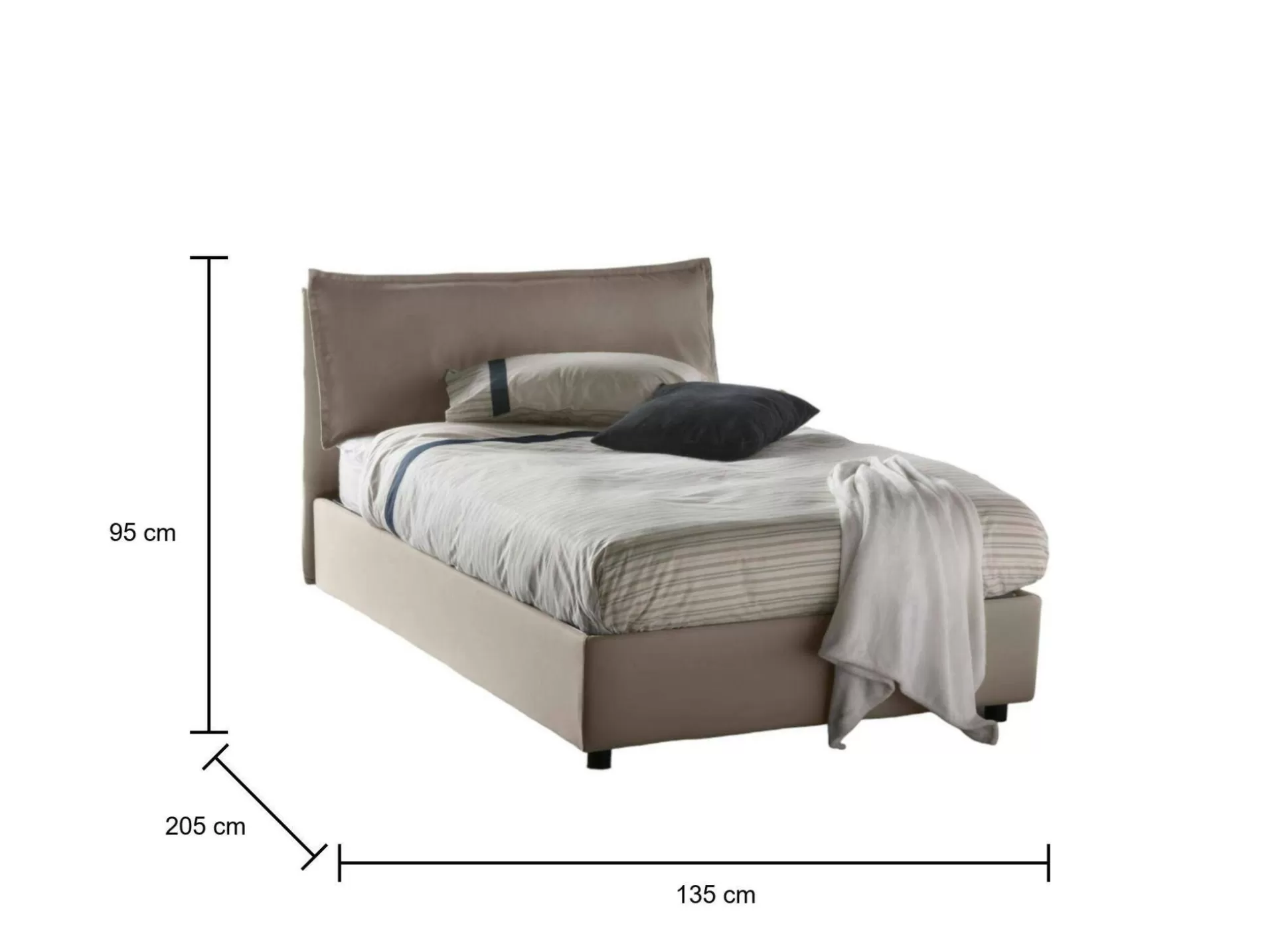 Dmora Letti Piazza E Mezza<Letto piazza e mezza Attinia, con materasso Cm 120x190 incluso,