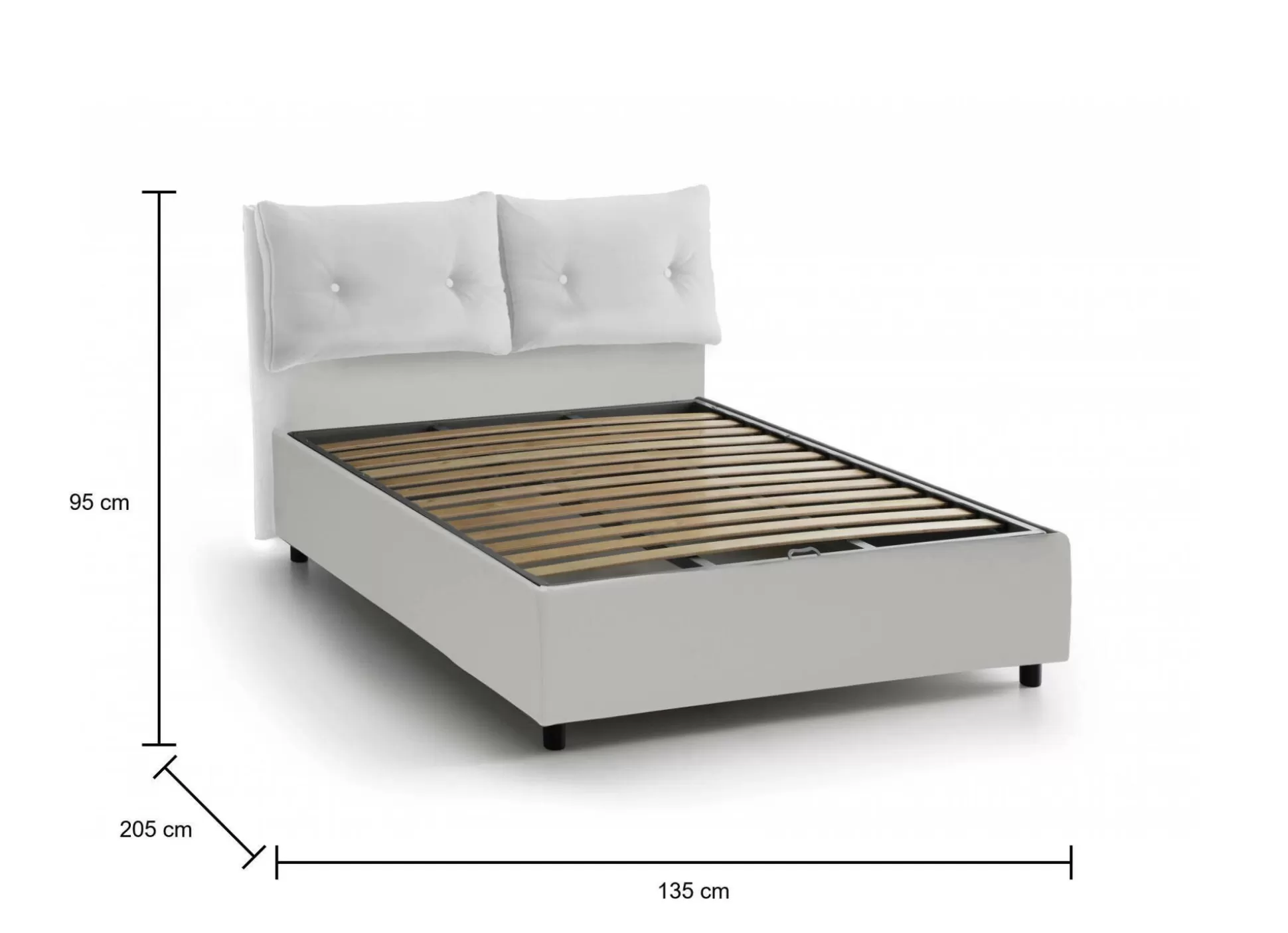 Dmora Letti Piazza E Mezza<Letto piazza e mezza Bacio, con materasso Cm 120x190 incluso,