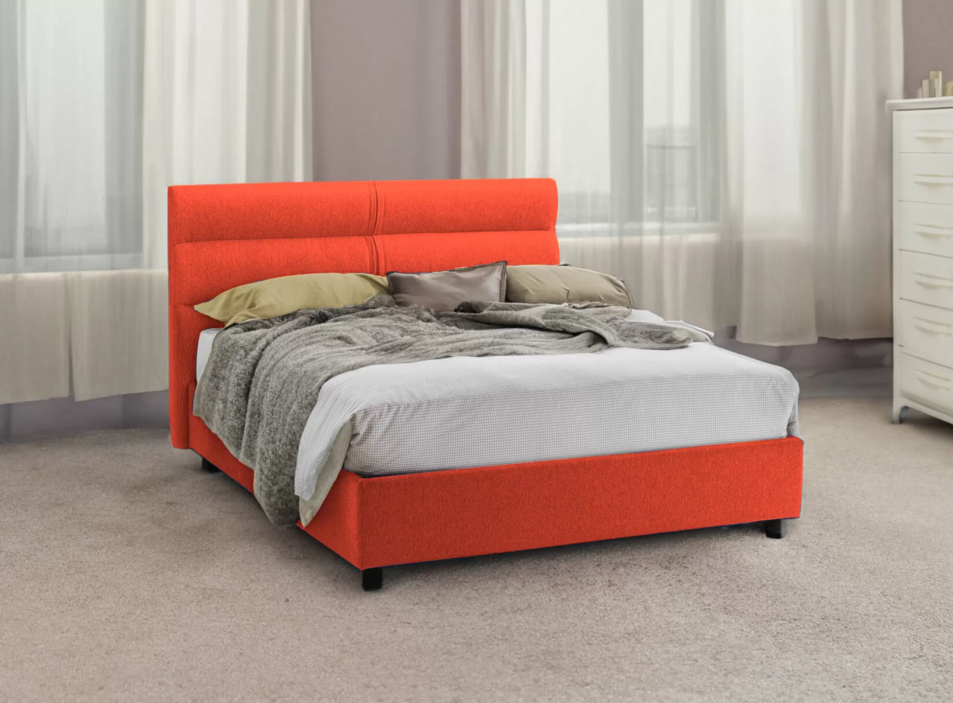 Dmora Letti Piazza E Mezza<Letto piazza e mezza Brinzio, Con materasso Cm 120x200 incluso,