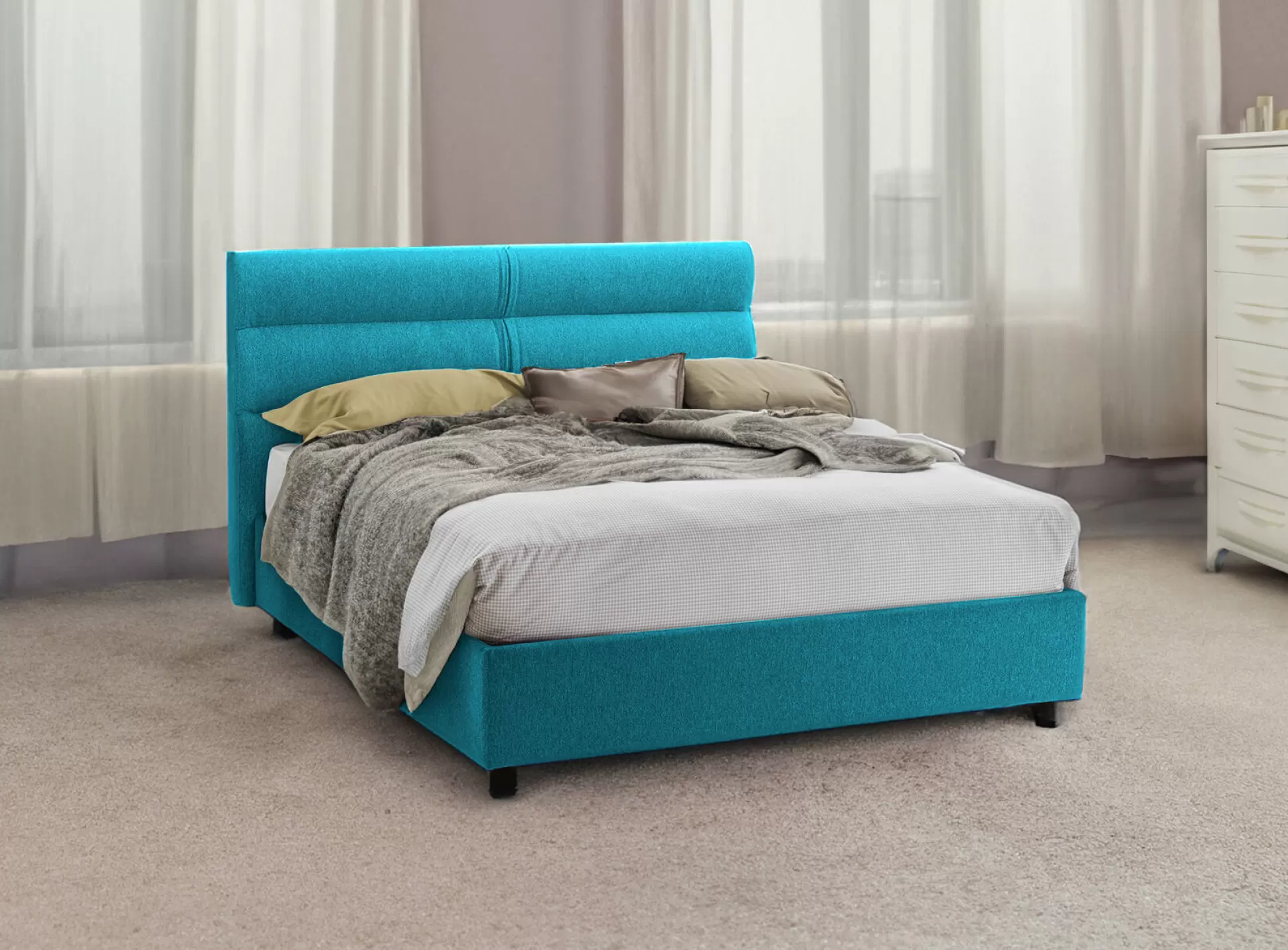 Dmora Letti Piazza E Mezza<Letto piazza e mezza Briosco, Con materasso Cm 120x190 incluso,