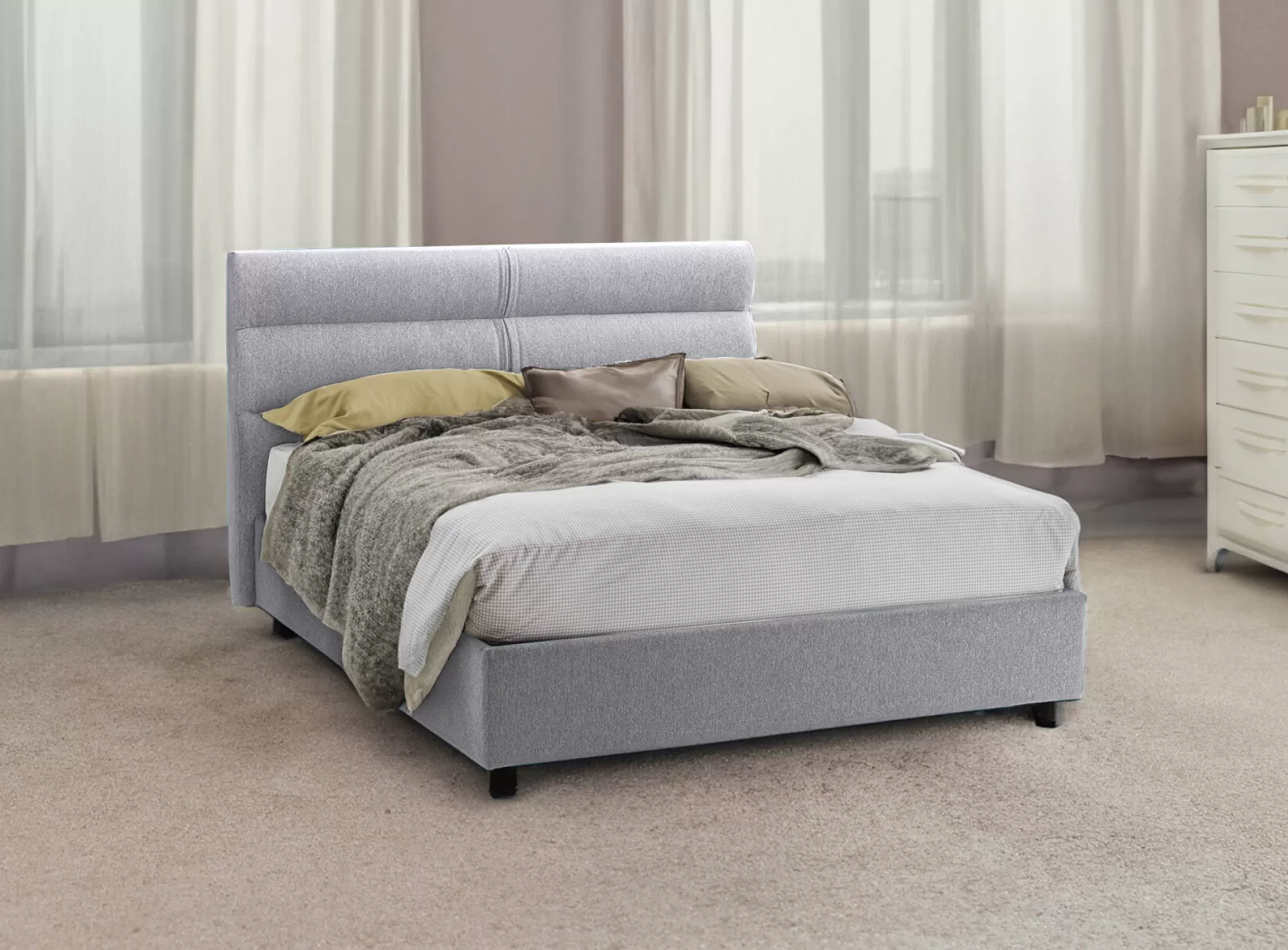 Dmora Letti Piazza E Mezza<Letto piazza e mezza Briosco, Con materasso Cm 120x190 incluso,
