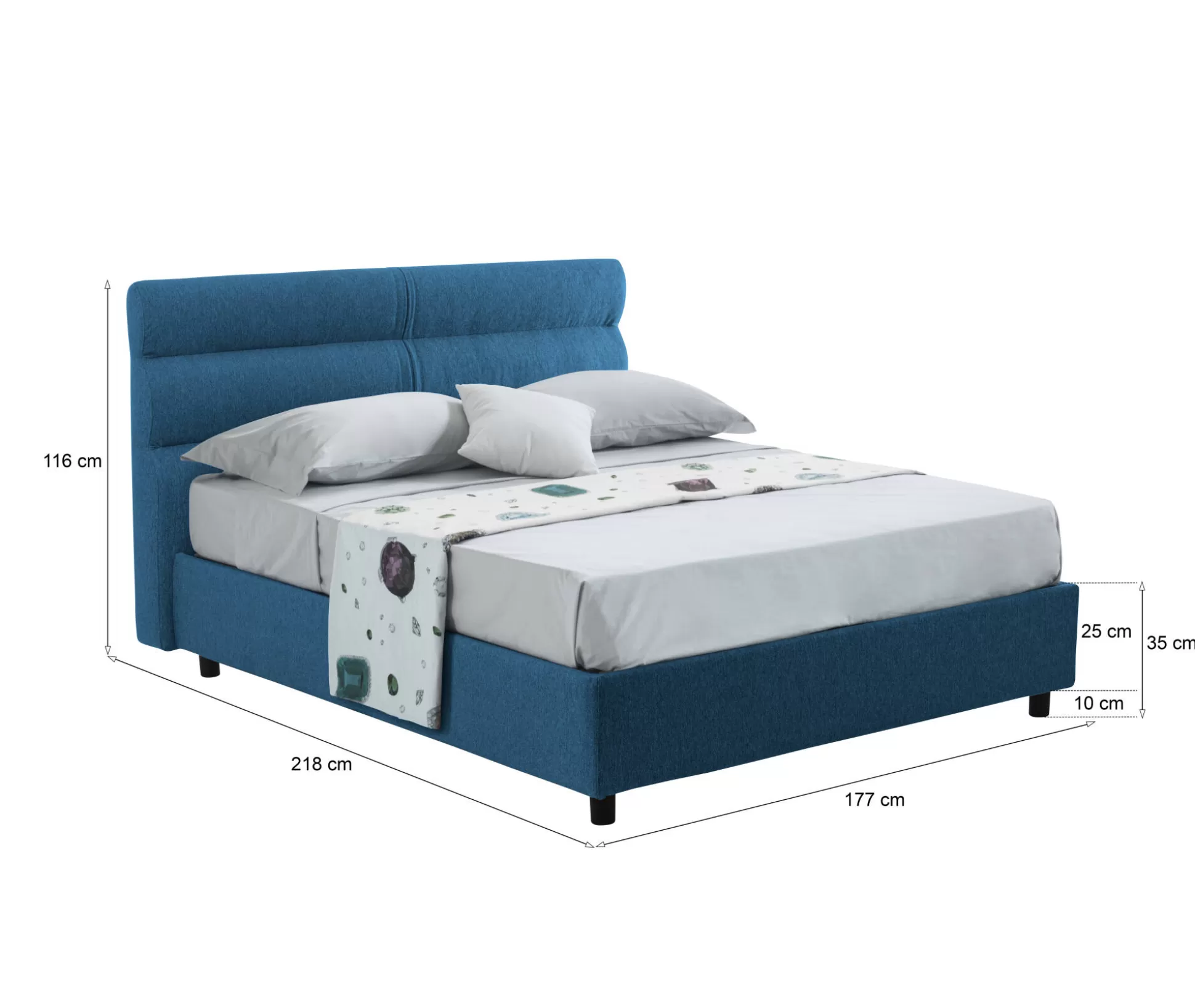 Dmora Letti Piazza E Mezza<Letto piazza e mezza Brivio, Adatto a materasso Cm 120x190,