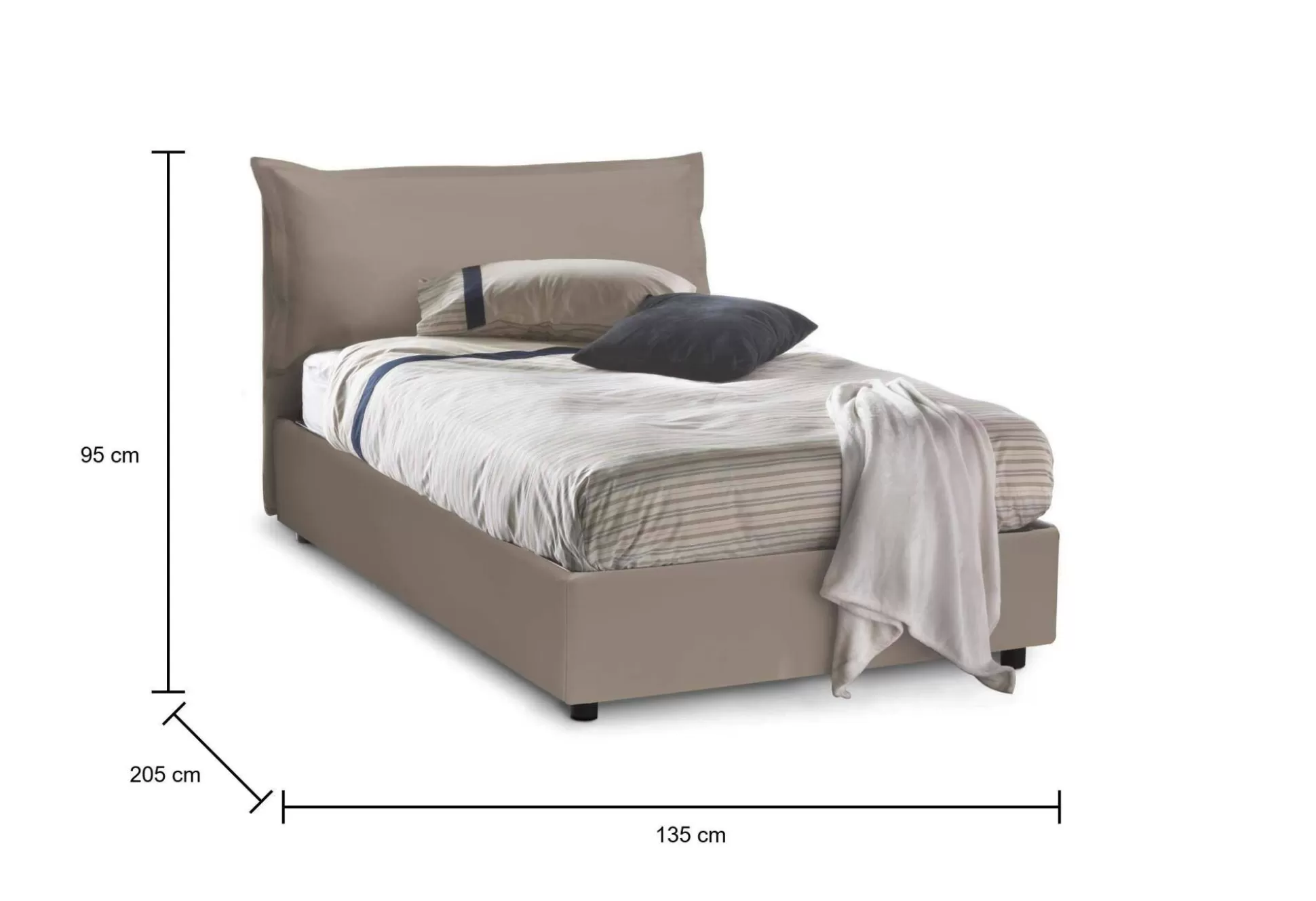 Dmora Letti Piazza E Mezza<Letto piazza e mezza Cistus, con materasso Cm 120x190 incluso,