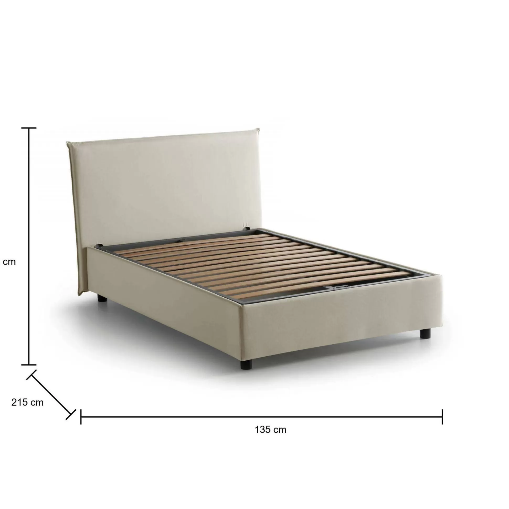 Dmora Letti Piazza E Mezza<Letto piazza e mezza Daceva, adatto per materasso Cm 120x200,