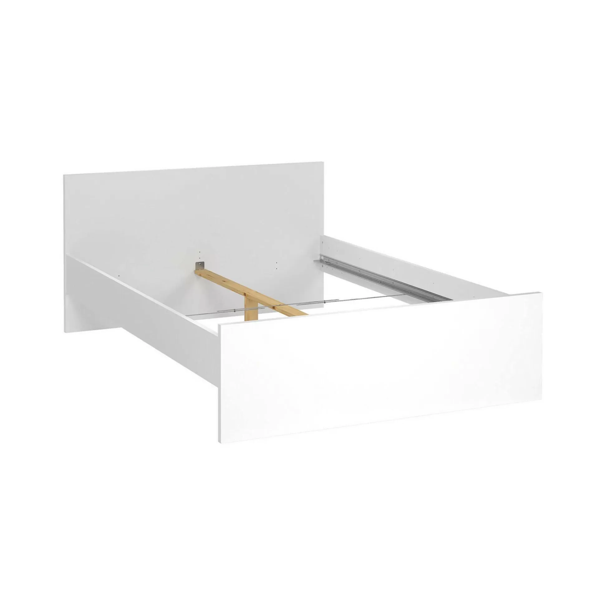 Dmora Letti Piazza E Mezza<Letto piazza e mezza Elodie, Sommier per camera da letto, Giroletto per stanza, Struttura porta materasso, 146x207 h80 cm, Bianco