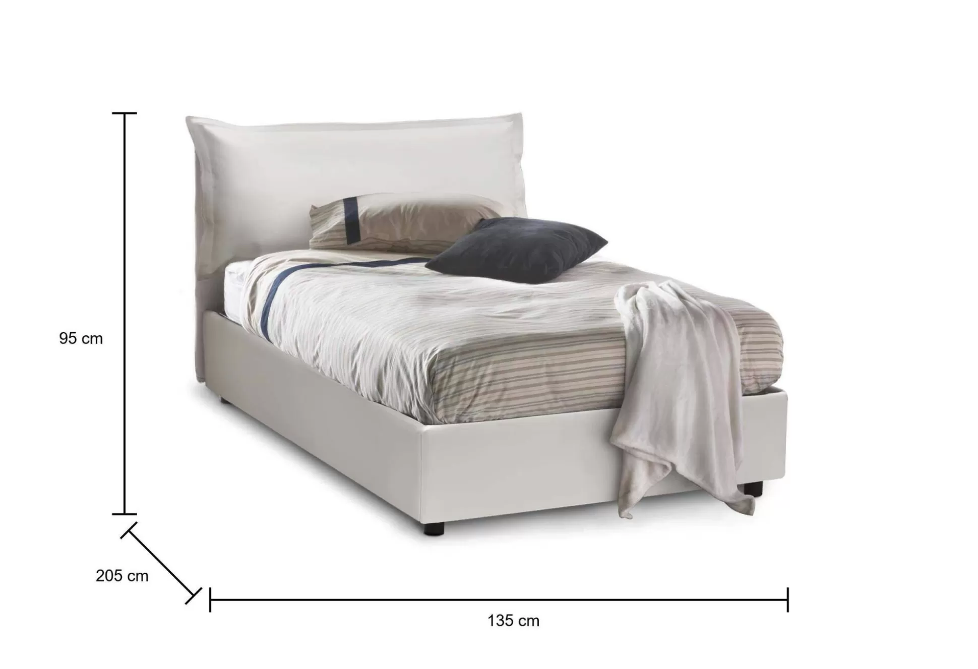 Dmora Letti Piazza E Mezza<Letto piazza e mezza Latona, adatto per materasso Cm 120x190,