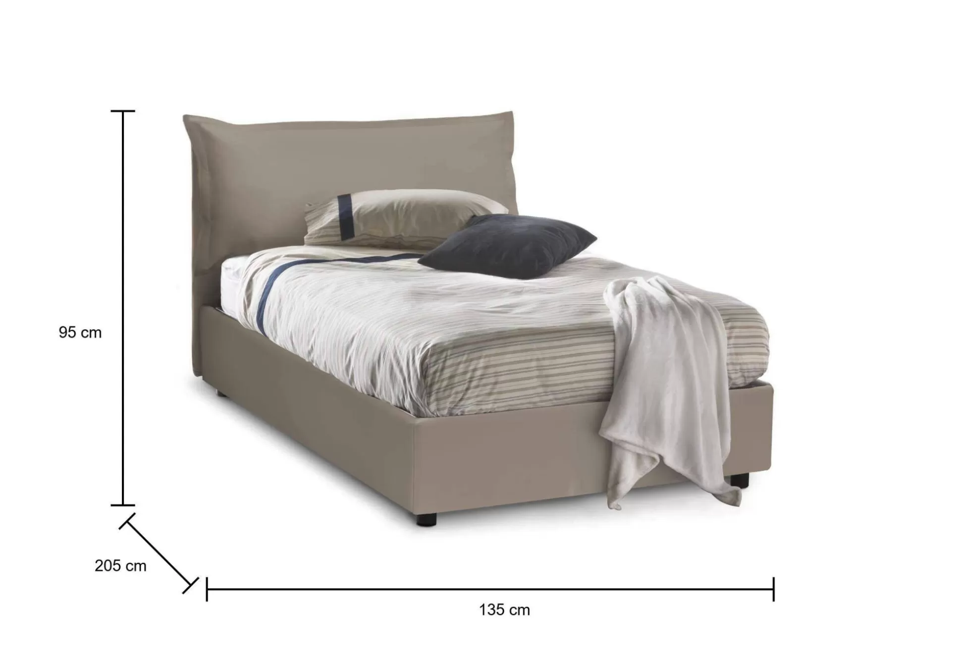 Dmora Letti Piazza E Mezza<Letto piazza e mezza Latona, adatto per materasso Cm 120x190,